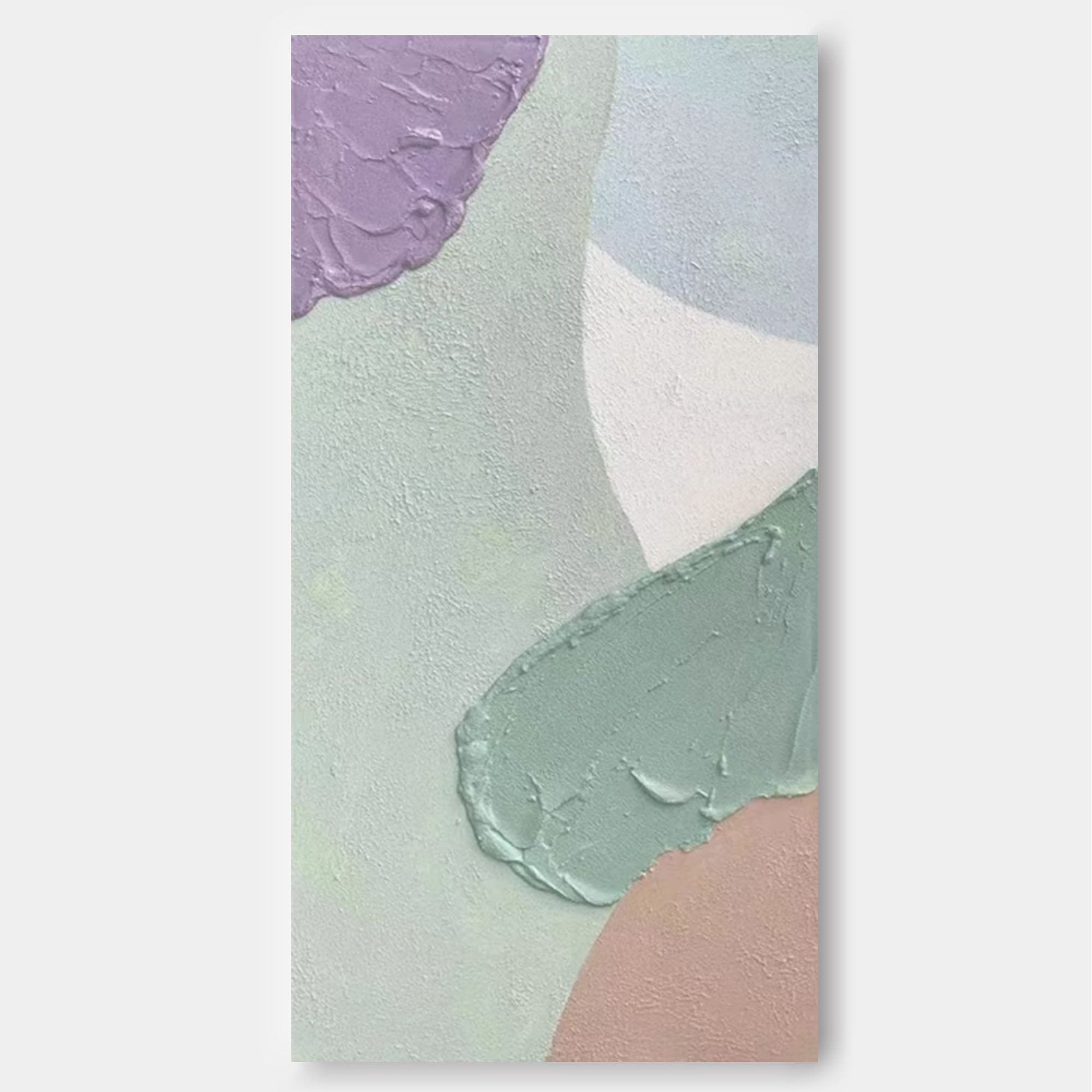 Green Long Version Large Abstract Oil Painting Original Wall Art Minimalist Texture Painting Home Decoration