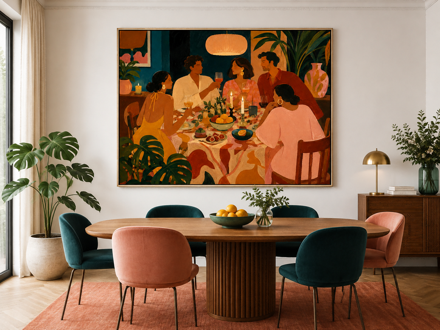Vibrant Social Gathering Wall Art For Dining Room And Lounge Decor