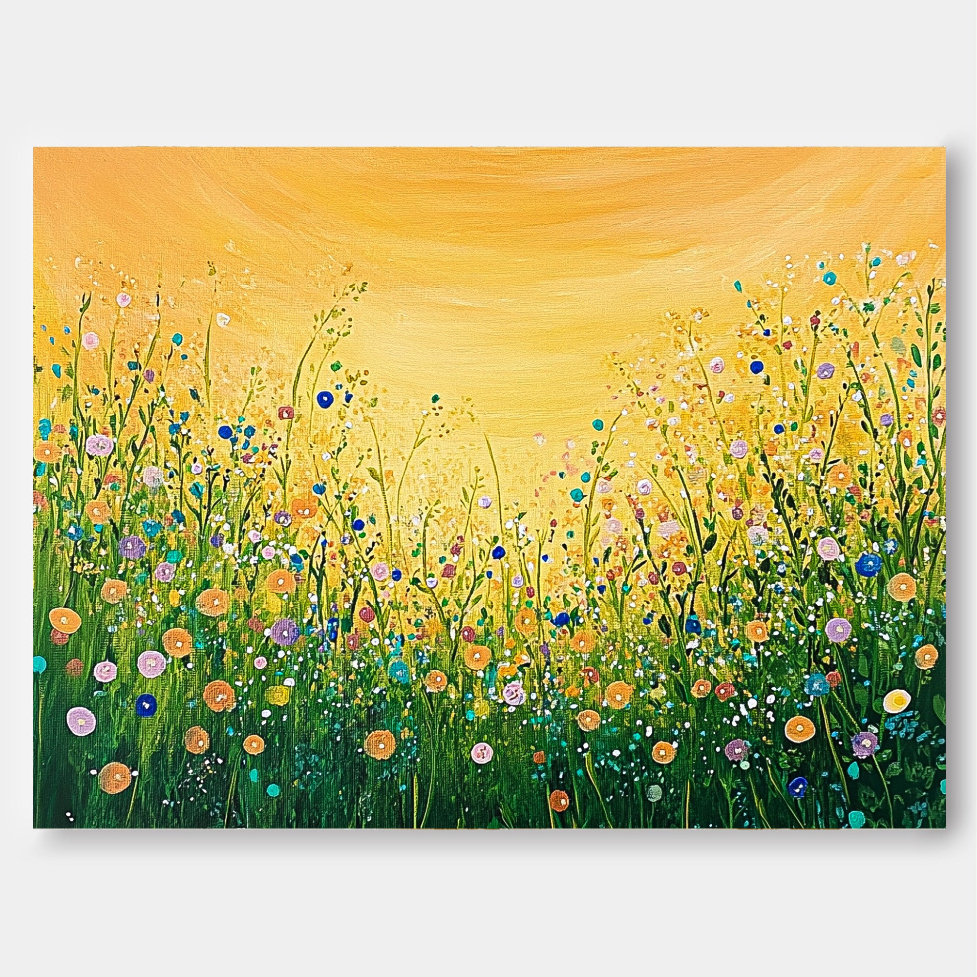 Horizontal Flower Bush Beauty Texture Artwork Original Abstract Oil Painting On Canvas Home Decor Gift