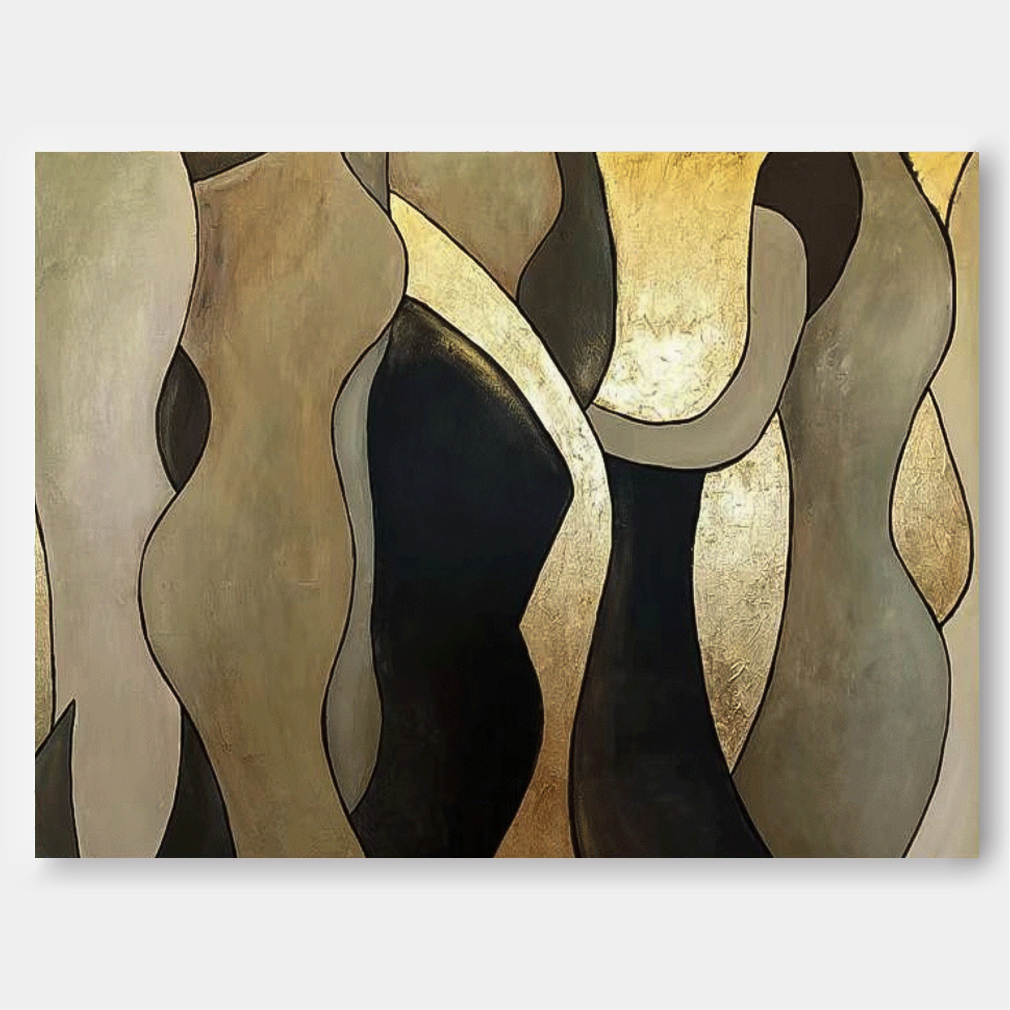 Line Contemporary Gallery Wall Art Modern Minimal Abstract Painting Figure Neutral Wall Decor For Living Room