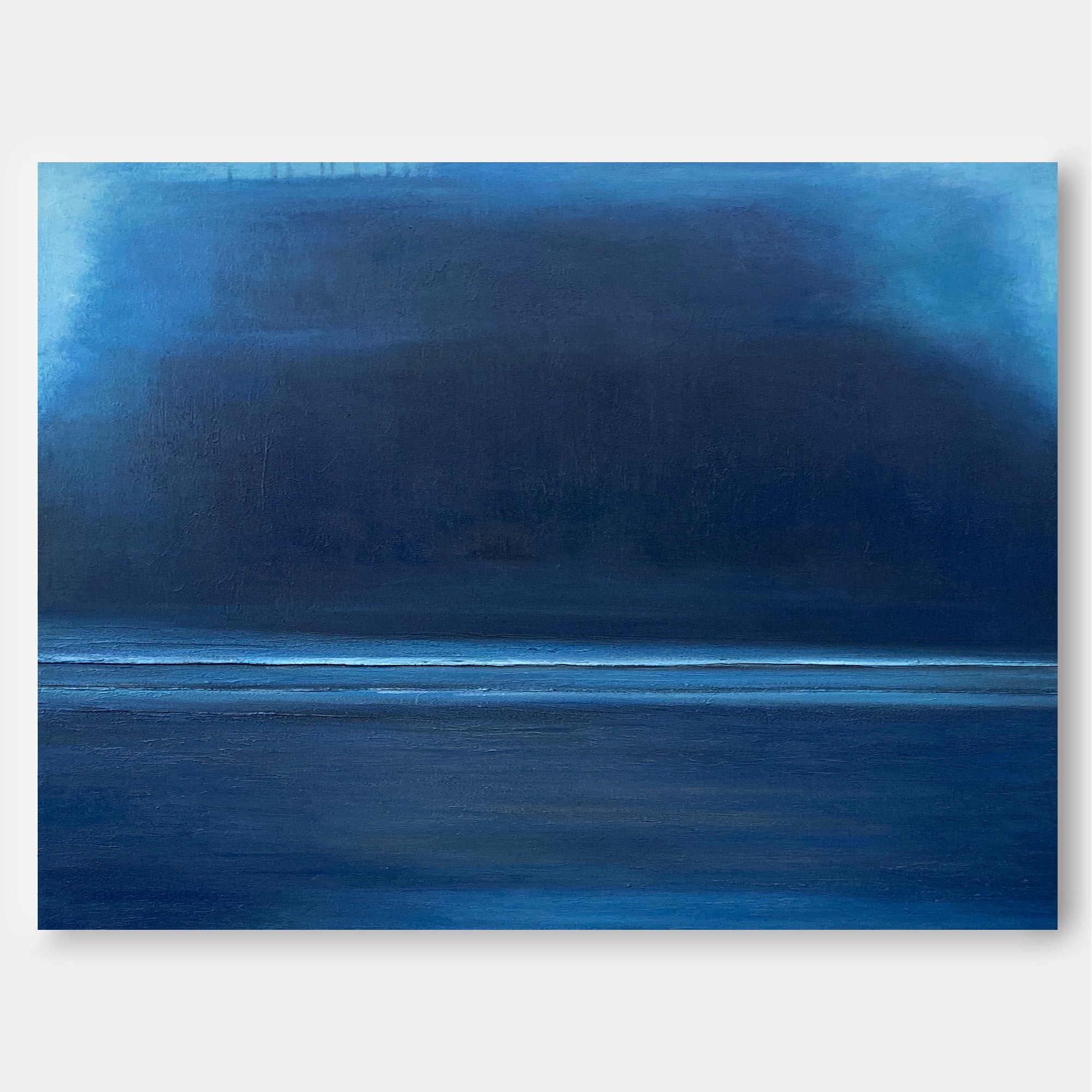 Original Blue Minimalist Abstract Acrylic Painting Large Wall Art Modern Texture Abstract Oil Painting Home Decor