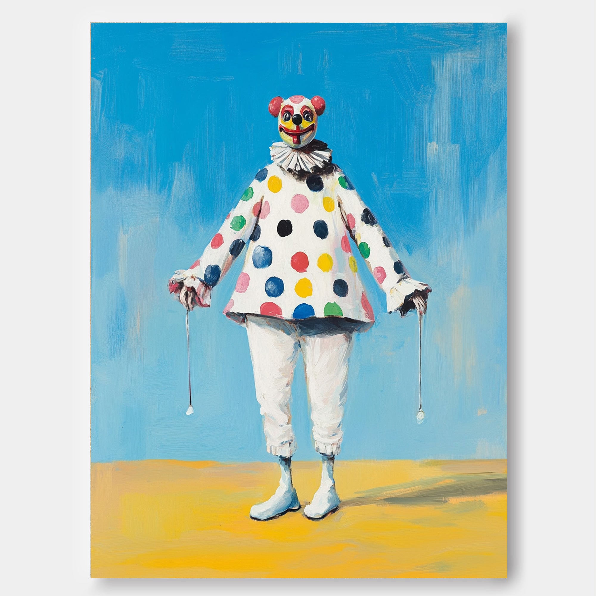 Origina Clown Artwork Modern Cute Joker Wall Art Expressive Abstract Portrait Painting Home Decor