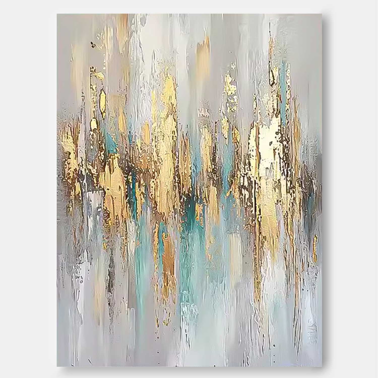 Large Modern Acrylic Painting On Canvas Gold Texture Abstract Oil Painting High Quality Original Artwork
