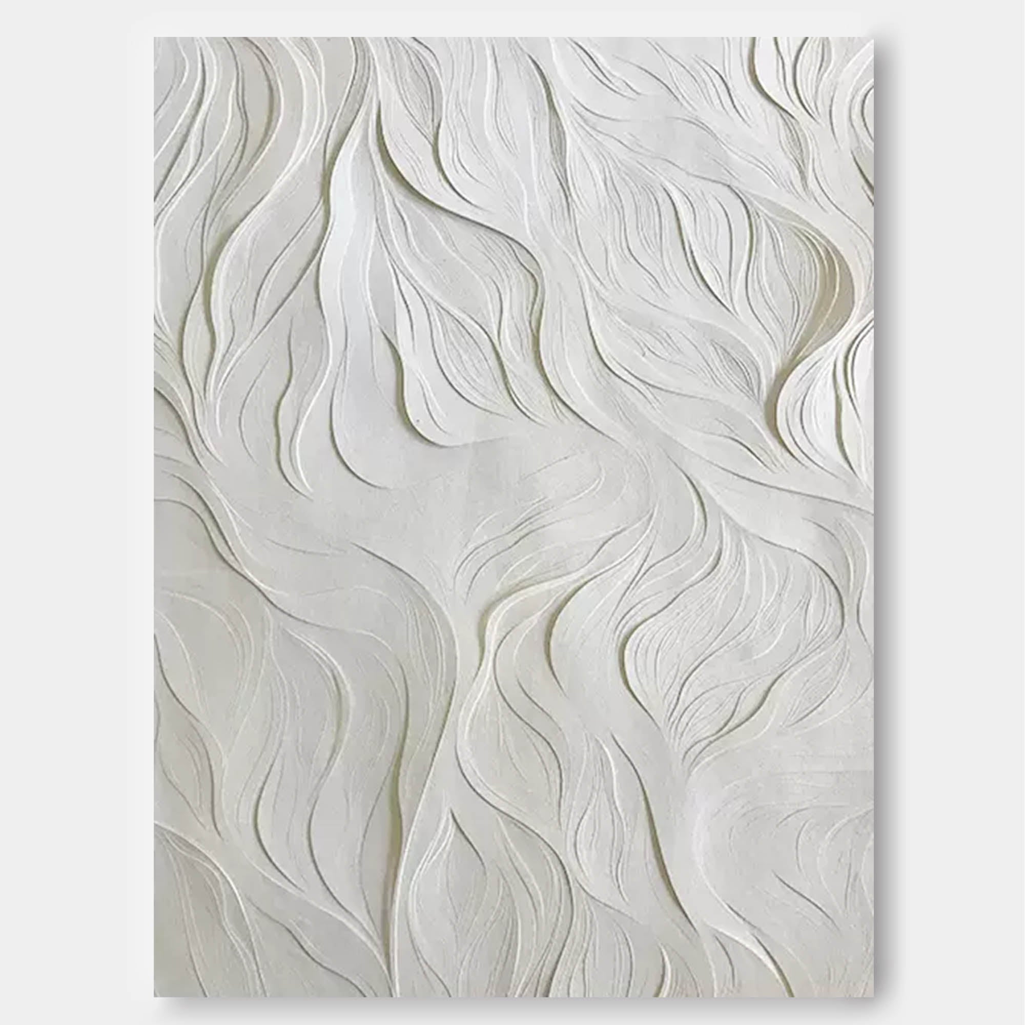 Abstract White Texture Minimalist Canvas Oil Painting Large Acrylic Painting Original Living Room Wall Art