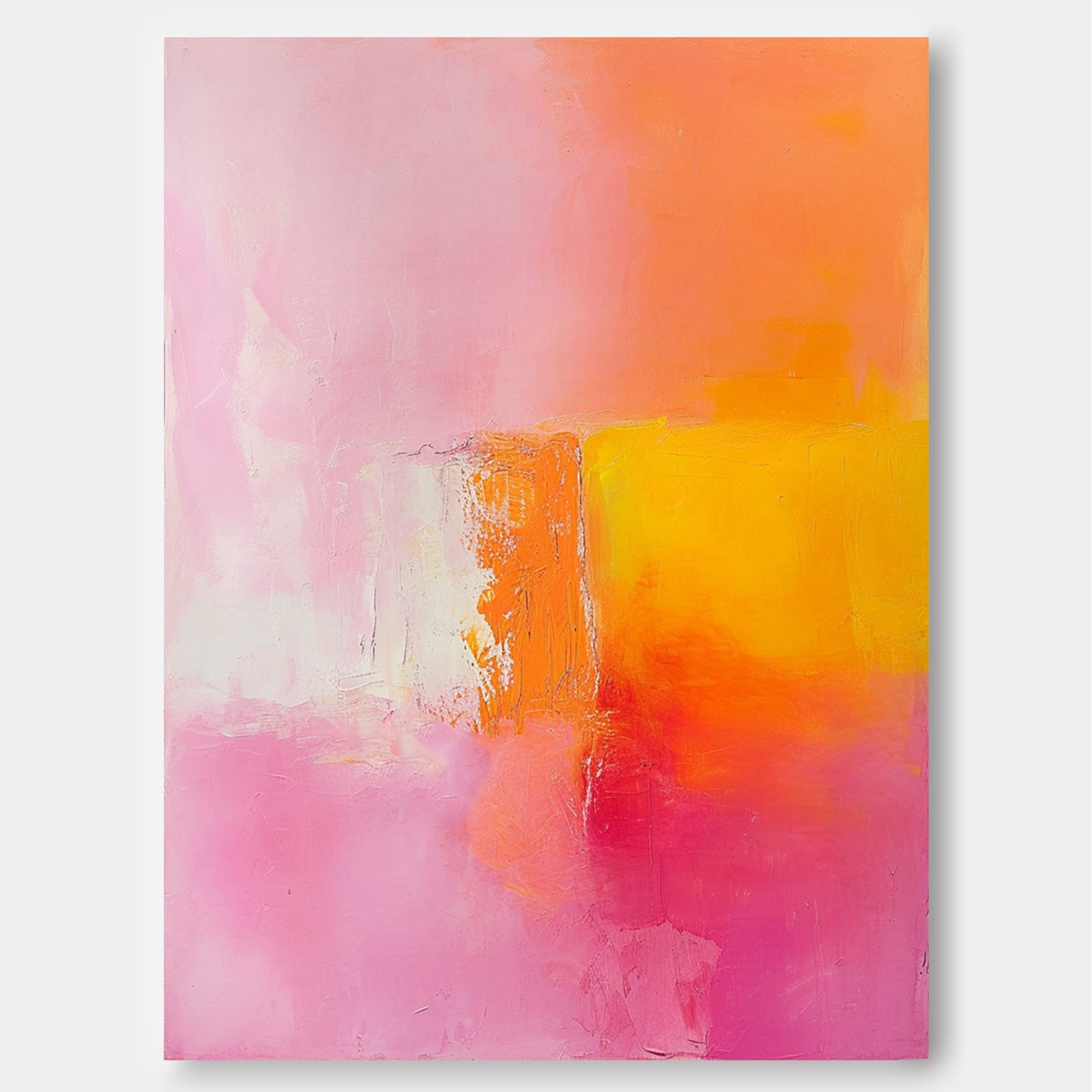 Pink And Yellow Modern Quality Large Art Famous Abstract Artwork Original Oil Painting On Canvas Home Decor