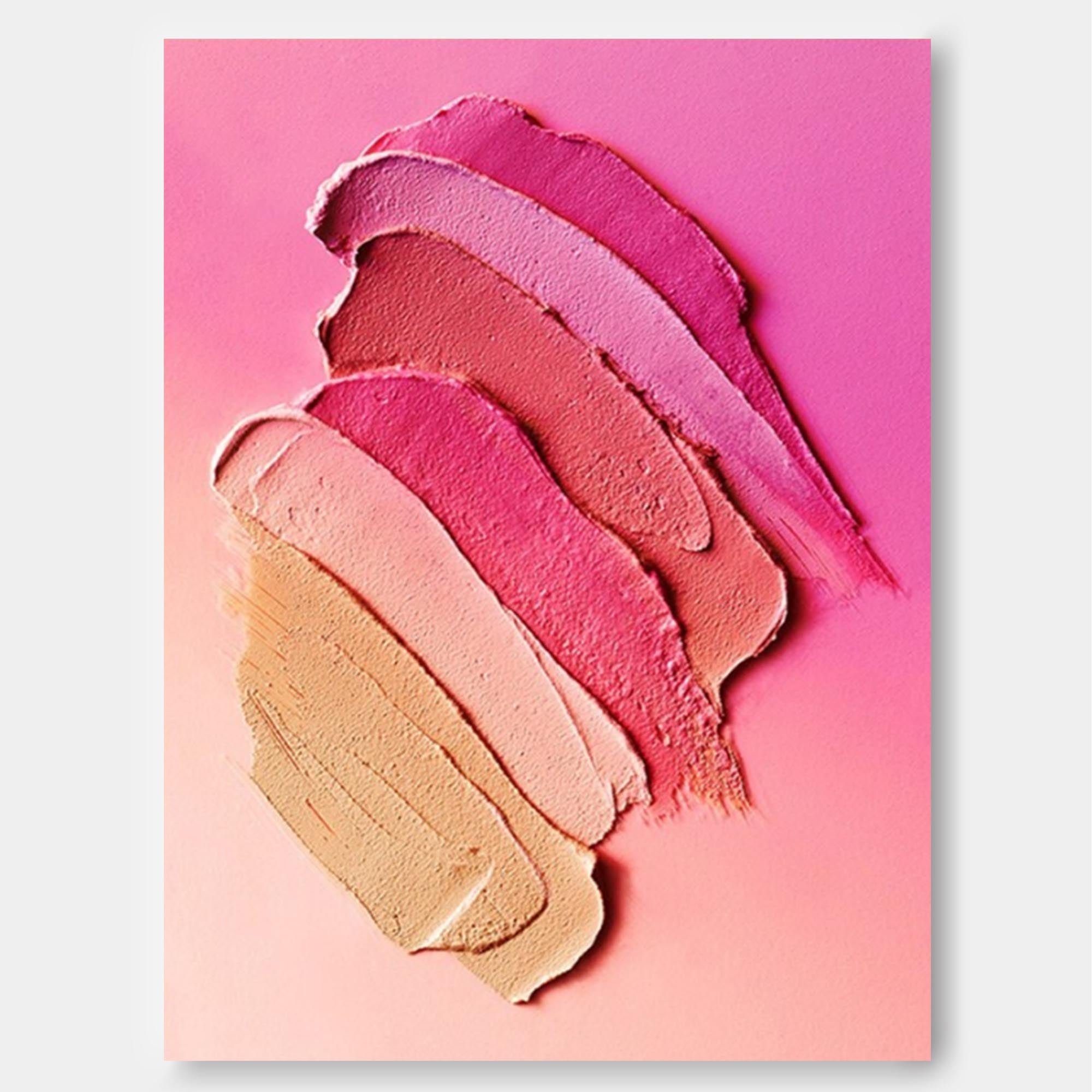 Pink Minimalist Wall Art Canvas With Frame Oil Painting Large Texture Abstract Oil Painting Home Decor