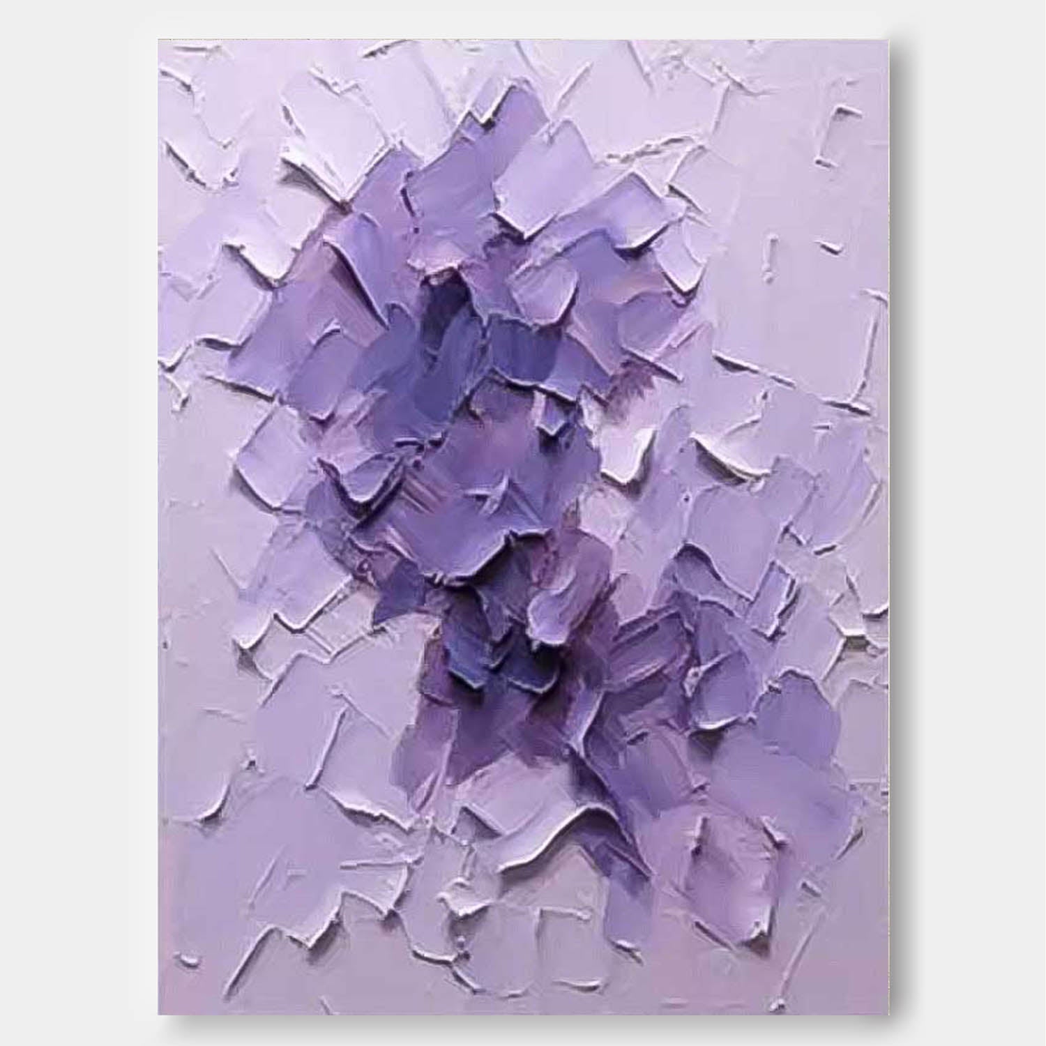 Large Modern Acrylic Painting On Canvas Purple Texture Color Block Abstract Oil Painting Original Artwork Decor