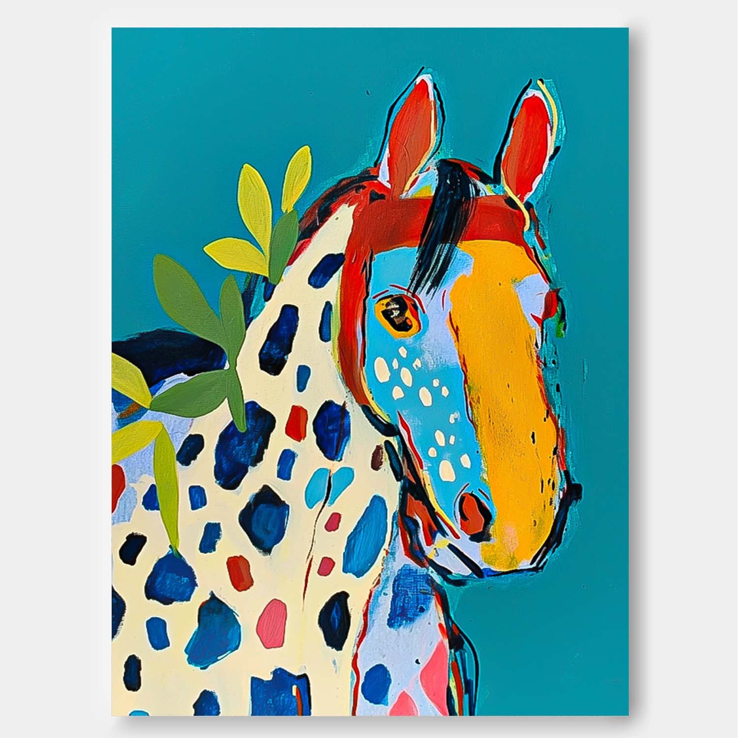 Modern Horse Abstract Wall Art Large Acrylic Painting Impression Graffiti Animal Oil Painting Home Decor