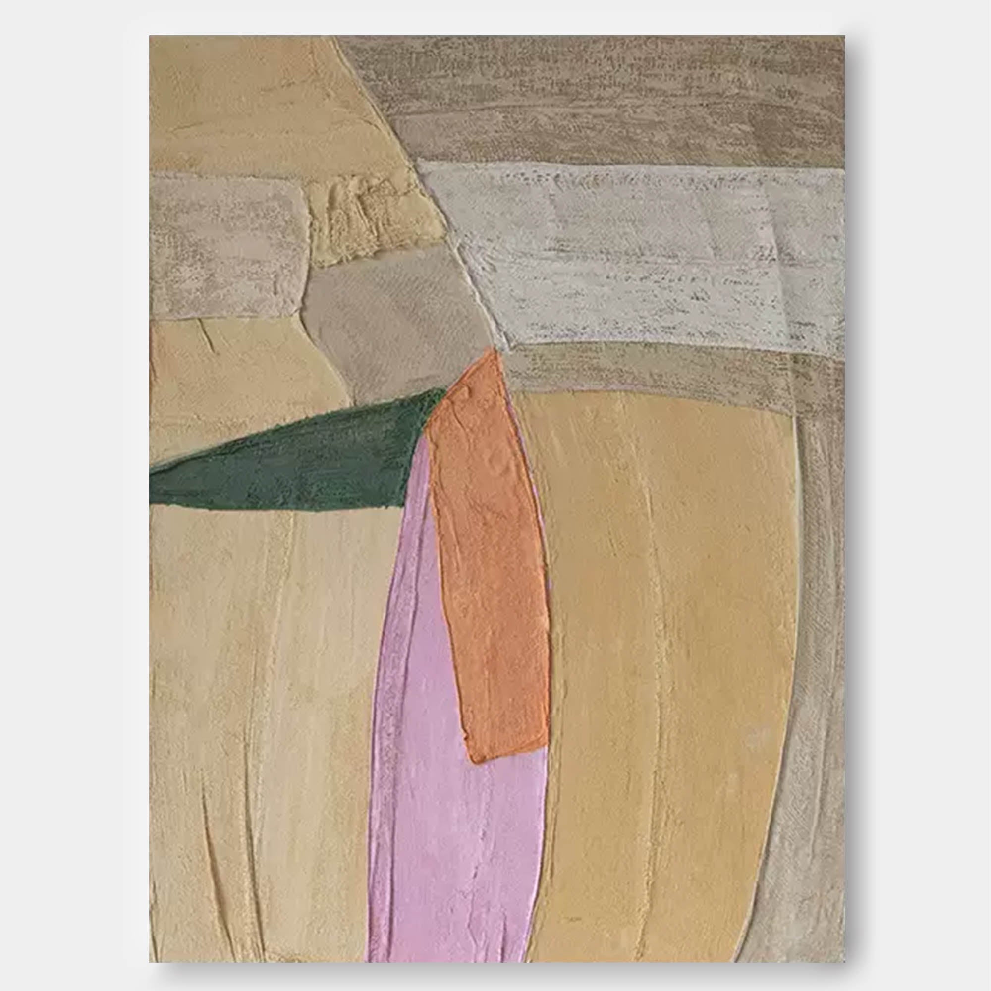 vintage Abstract Wall Art Canvas With Frame Oil Painting Large Minimalist Oil Painting Home Decor