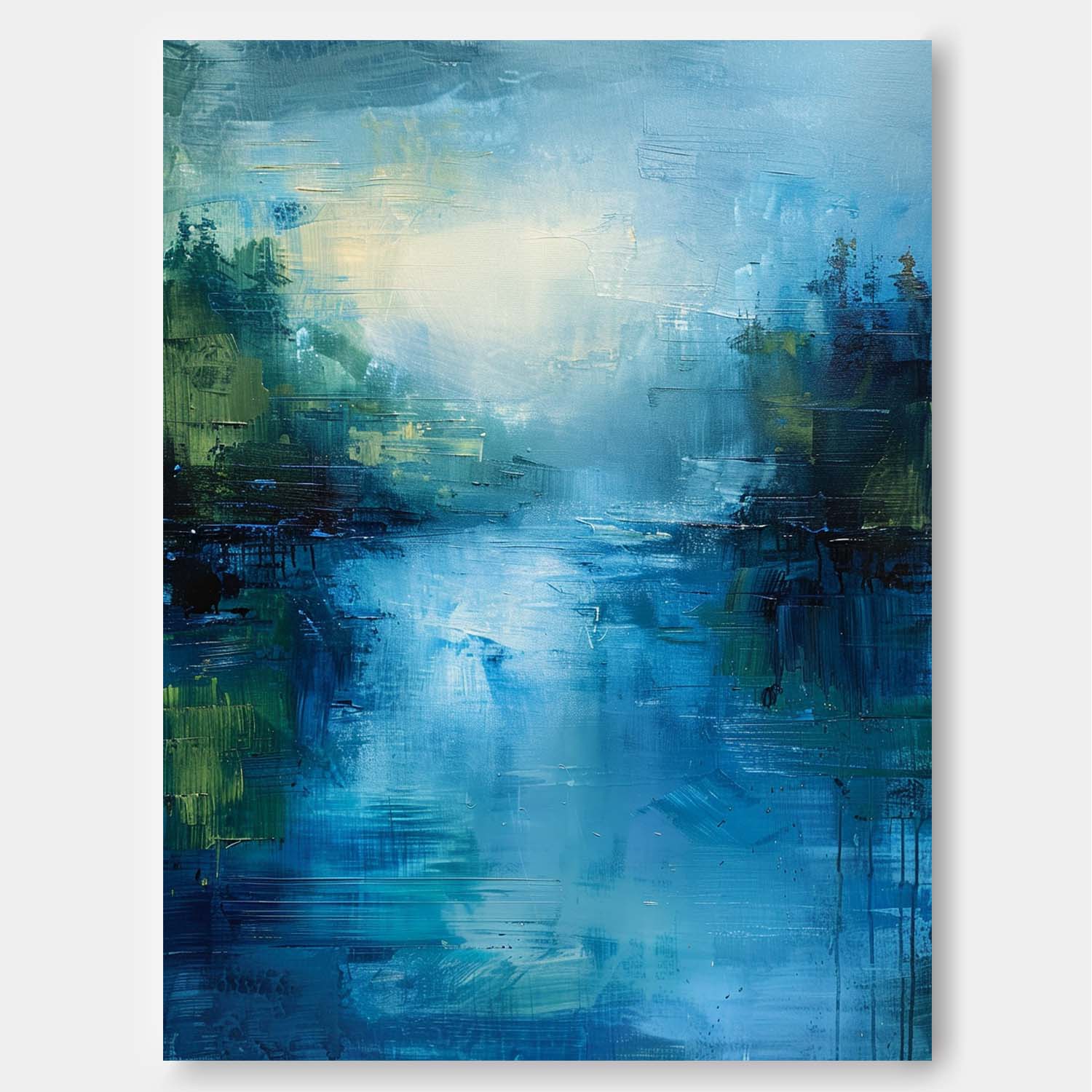 Large Abstract Landscape Painting On Canvas Original Vertical Painting Modern Scenery Wall Art
