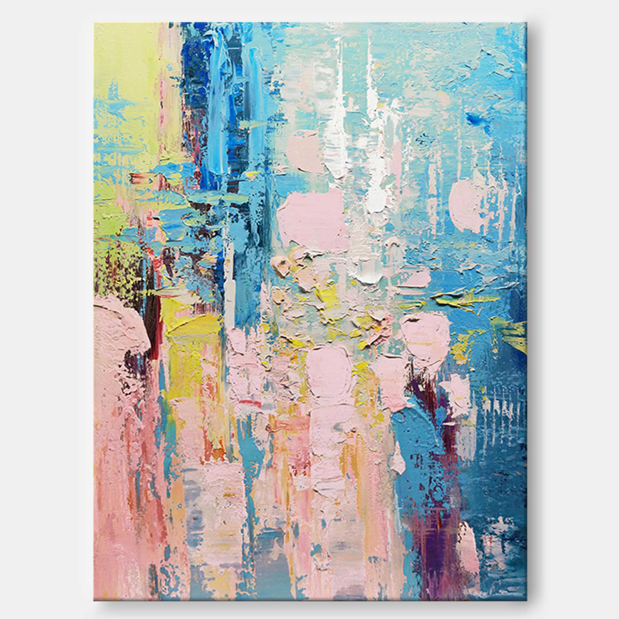 Large Abstract Painting Colorful Painting On Canvas Original Pink Painting Blue Painting Bright Wall Art Modern Wall Island Decor Ideas
