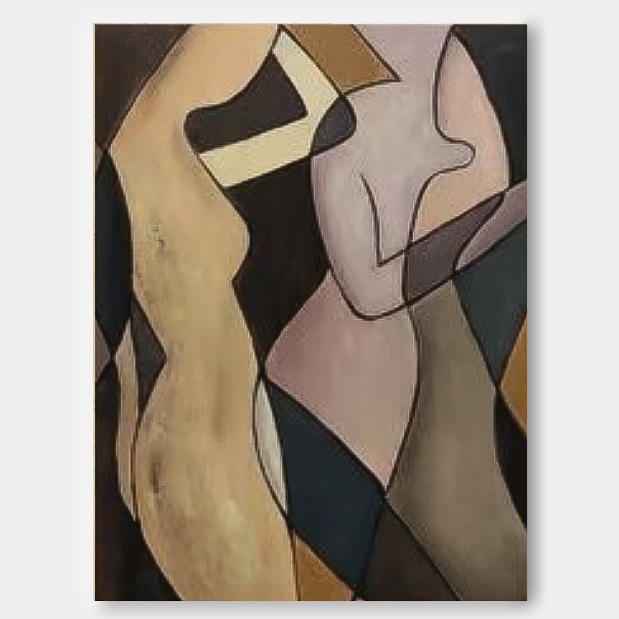 Modern Minimal Abstract Painting Figure Neutral Wall Decor Line Contemporary Gallery Wall Art For Living Room