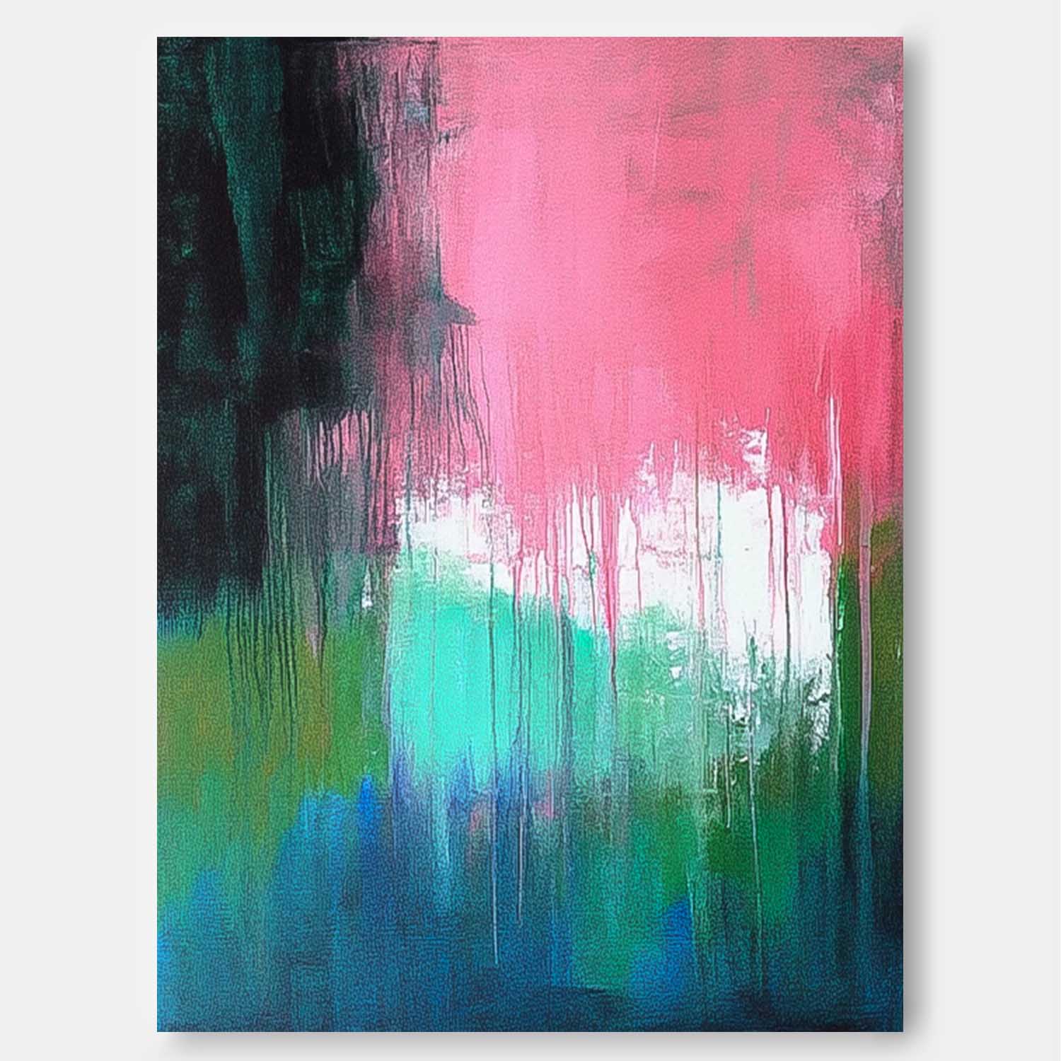 Modern Wall Art Pink Blue Stitching Original Acrylic Painting Wall Art Abstract Oil Painting On Canvas
