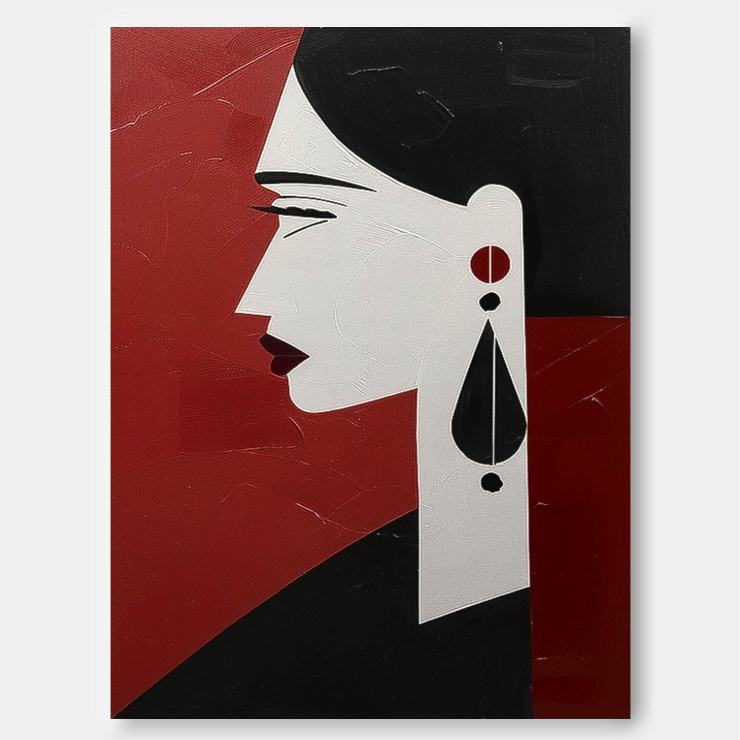 Handmade Canvas Lady Painting Custom Women Portrait Painting Face Art Vertical Minimalism Original Wall Art