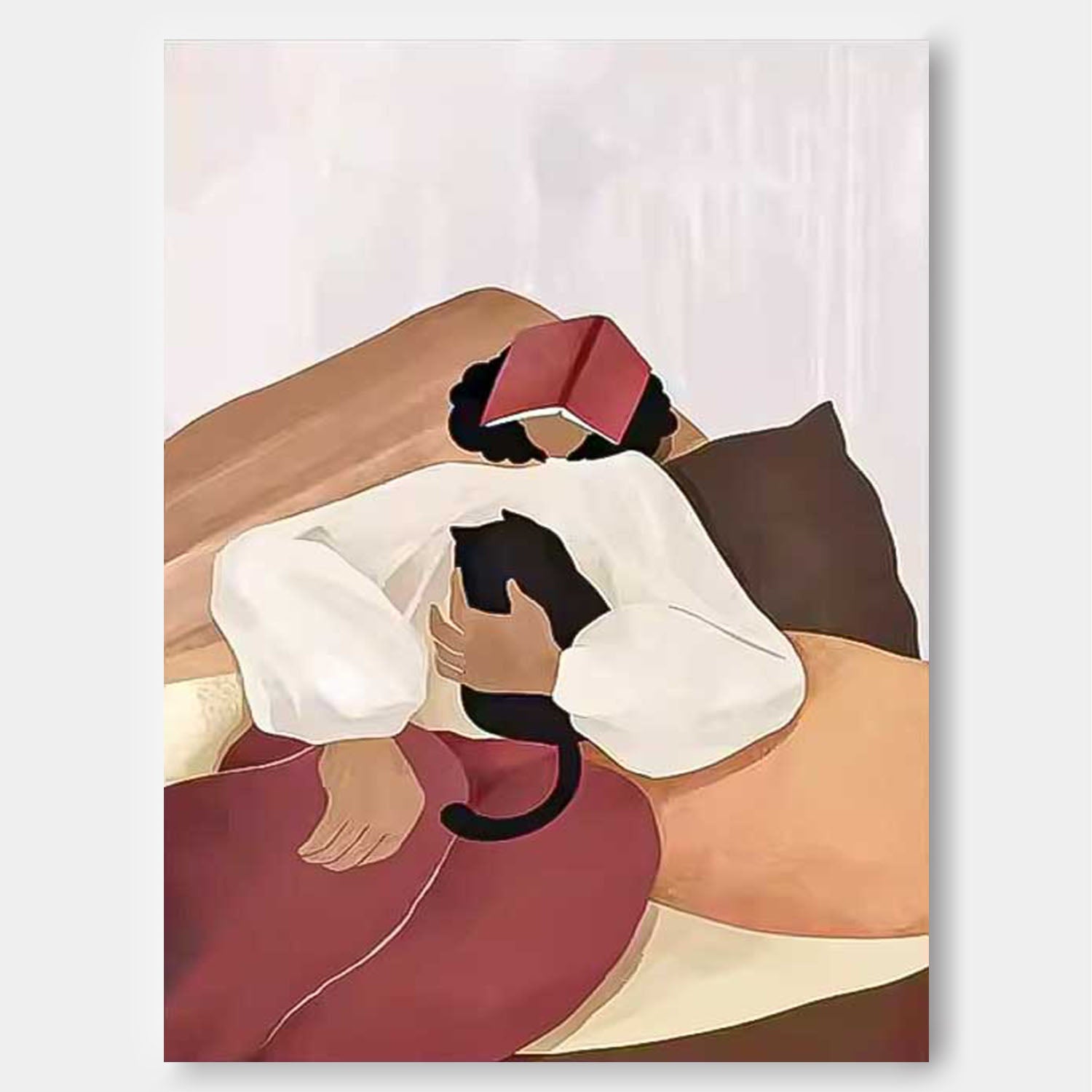 Abstract Cartoon Characters oil Painting On Canvas Original Wall Art Minimalist Modern Nordic Style