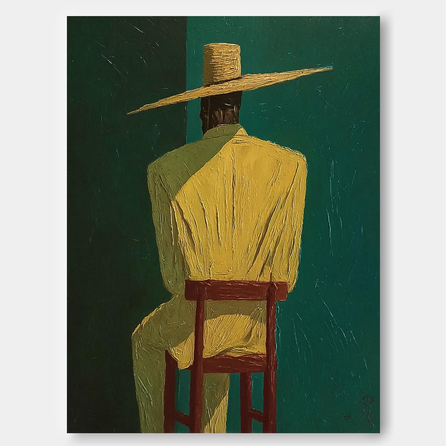 Romantic Figurative Art Palette Knife Acrylic Painting Surrealist Man Oil Painting Large Figure Wall Art Decor