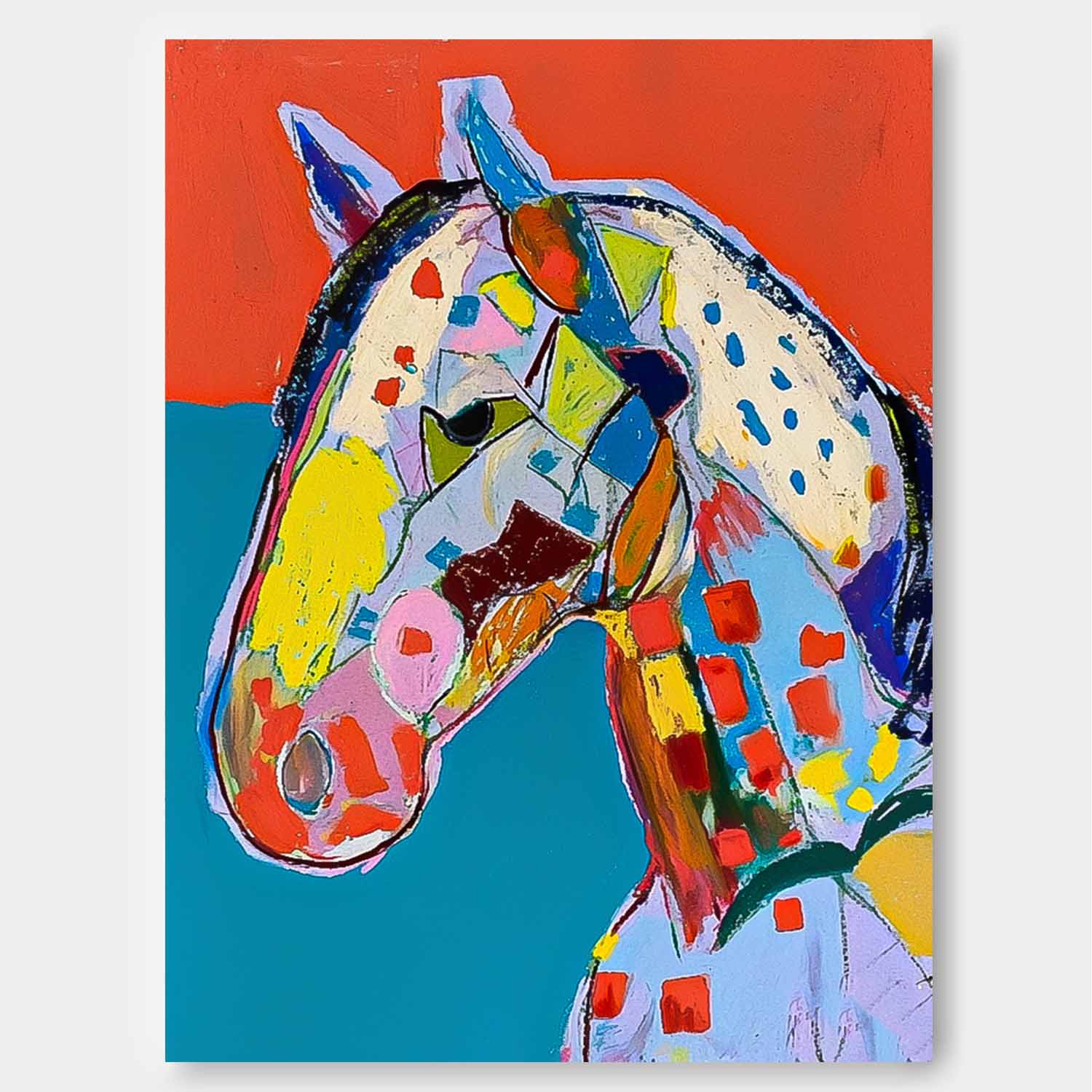 Modern Horse Abstract Wall Art Large Acrylic Painting Minimalism Graffiti Animal Oil Painting Home Decor