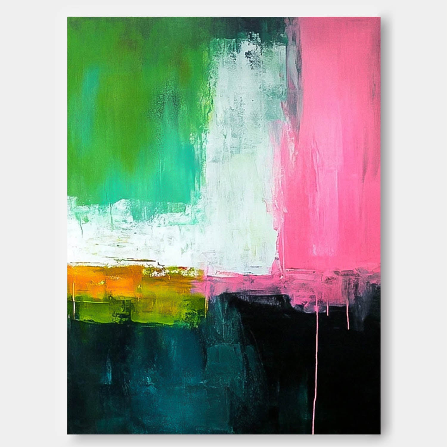 Modern Bold Contrasting Colors Wall Art Original Acrylic Painting Wall Art Abstract Oil Painting On Canvas