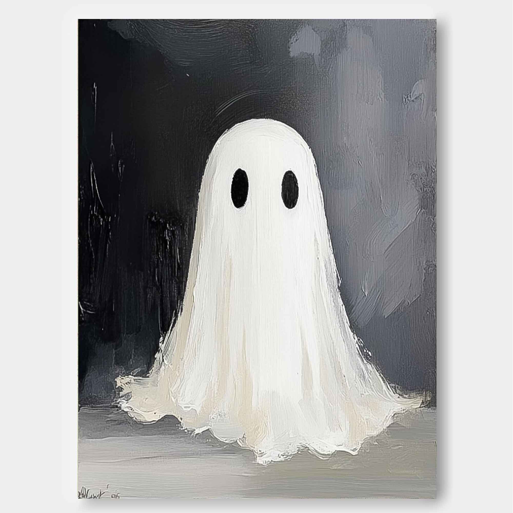Large Modern Acrylic Painting On Canvas Cute Ghost Abstract Oil Painting High Quality Original Artwork
