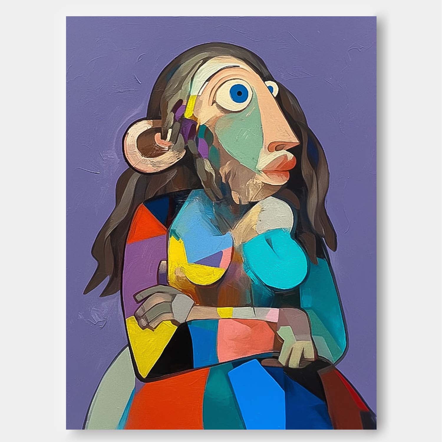 Cute Texture Animal Oil Painting Personification Monkey Acrylic Painting Modern Color Abstract Wall Art Decor