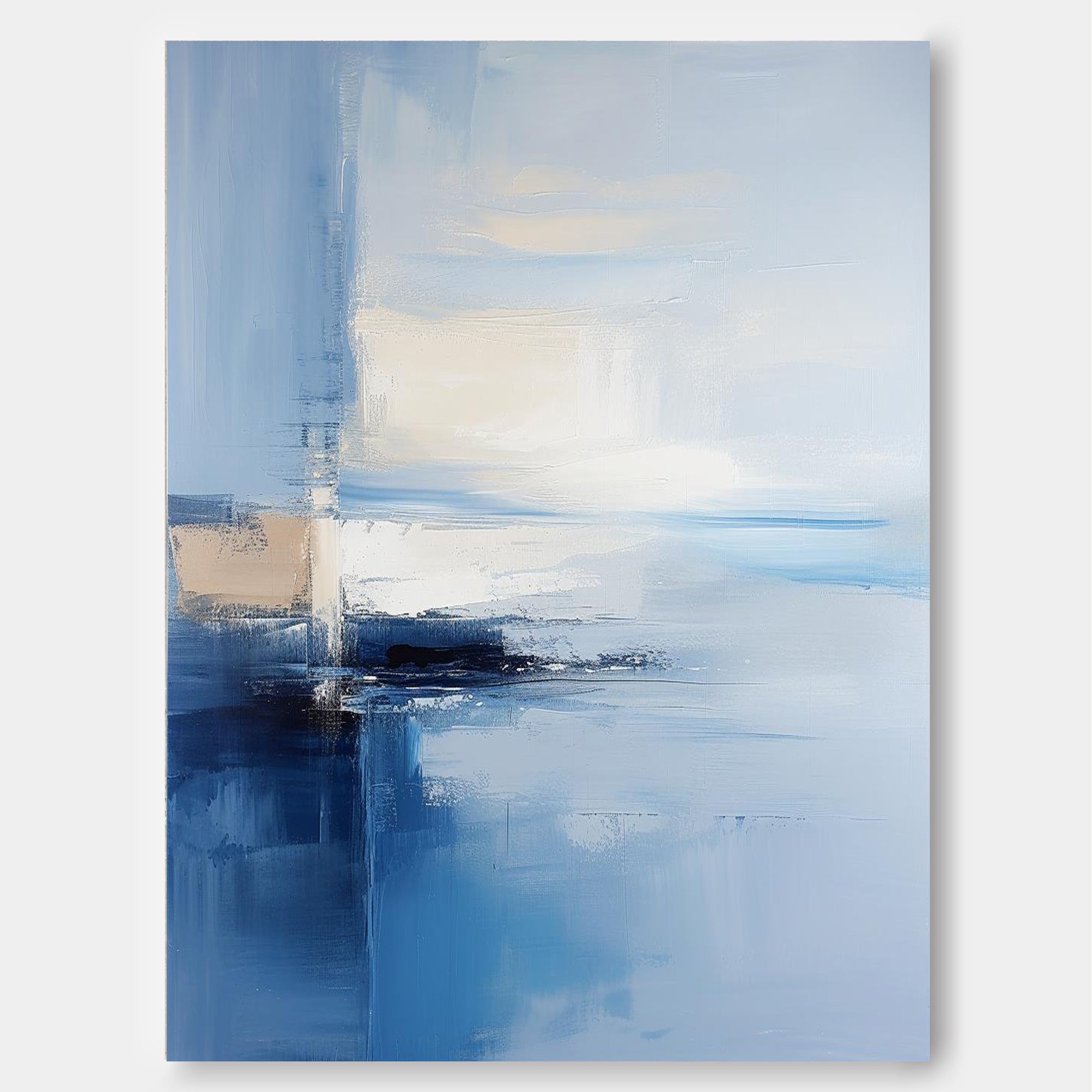 Cheap Blue Abstract Wall Art Large Contemporary Abstract Landscape Acrylic Painting On Canvas