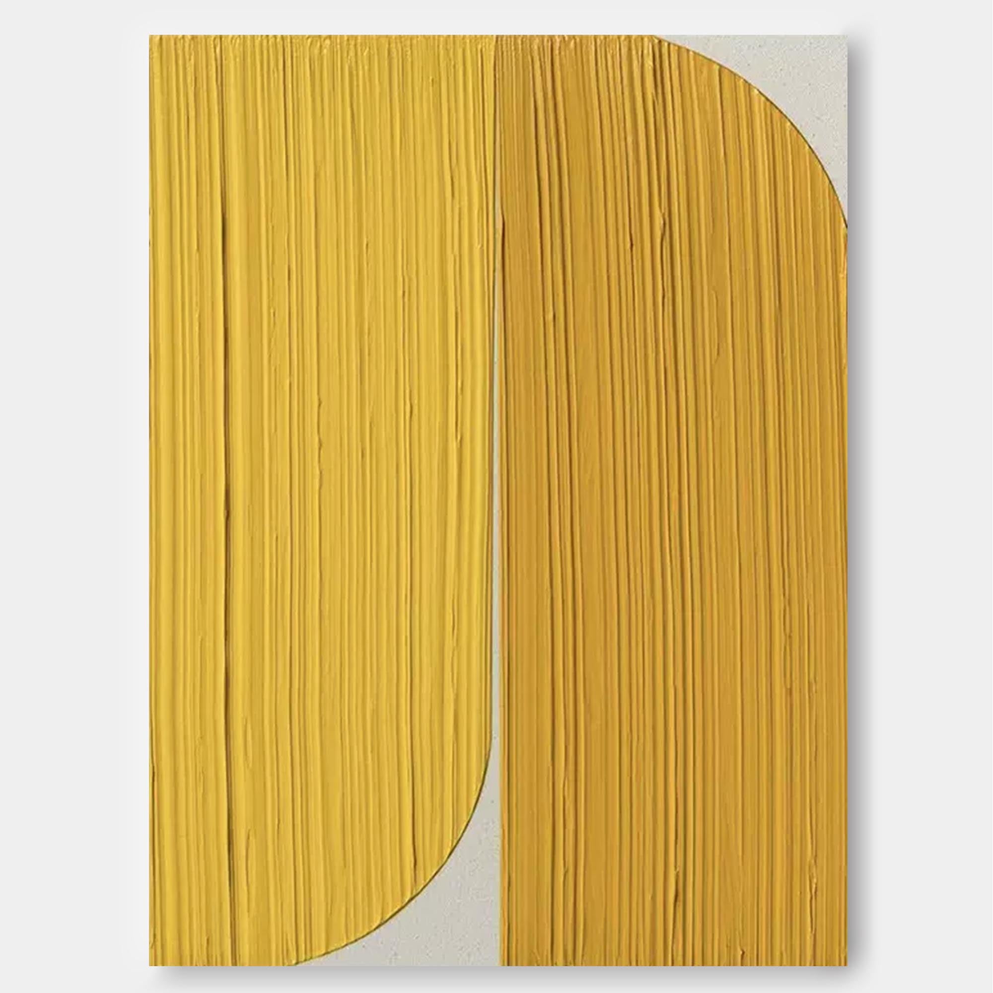 Bright Yellow Original Wall Art Texture Minimalist Oil Painting On Canvas Large Abstract acrylic painting For Living Room