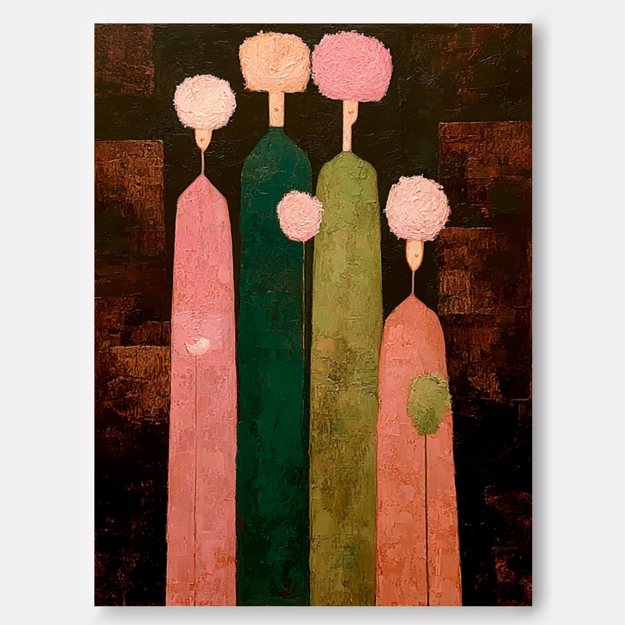 Abstract Family Wall Art Unique Modern Decor with Soft Tones For Cozy Living Spaces Textured Canvas Original