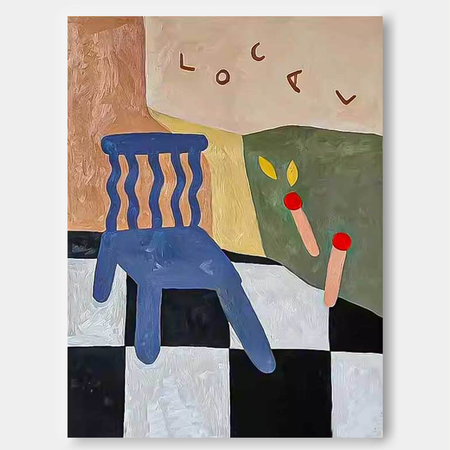 Cute Color Abstract Wall Art Large Contemporary Animation Acrylic Painting On Canvas Children's Room Decoration