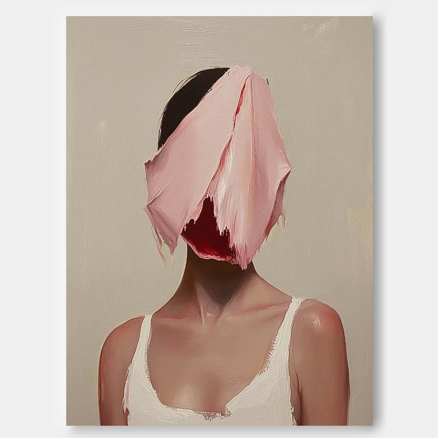 Lady Contemporary Artwork Abstract Woman Oil Painting On Canvas Original Faceless Texture Girl Wall Art