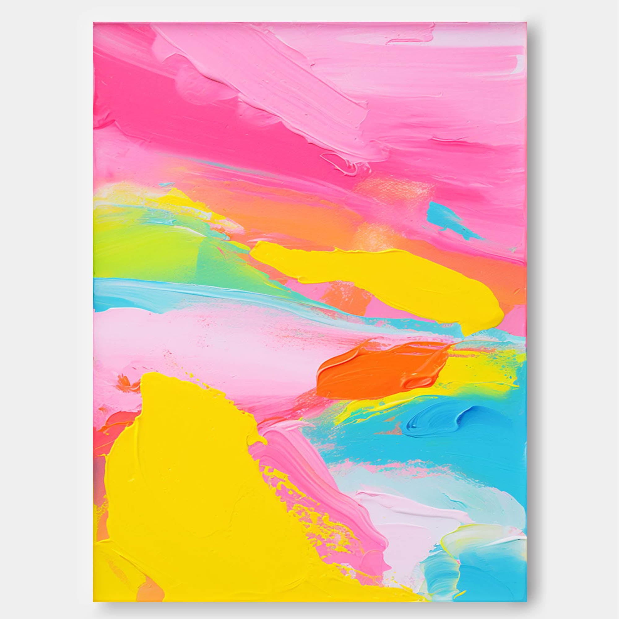 Large Colorful Original Painting Bright Colorful Abstract Oil Painting On Canvas Modern Texture Wall Art For Living Room