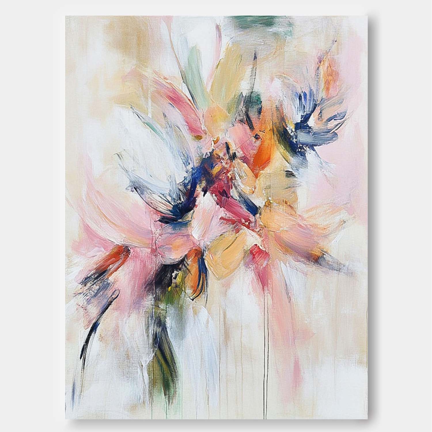 Modern Minimalist Wall Art Original Acrylic Painting Wall Art Abstract Fireworks Oil Painting on Canvas