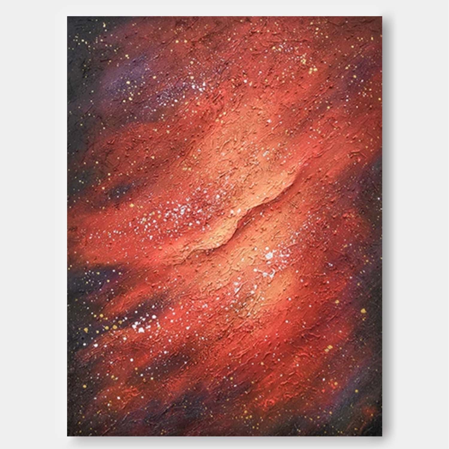 Texture Red Starry Sky Abstract Oil Painting Large Acrylic Painting On Canvas High Quality Original Artwork