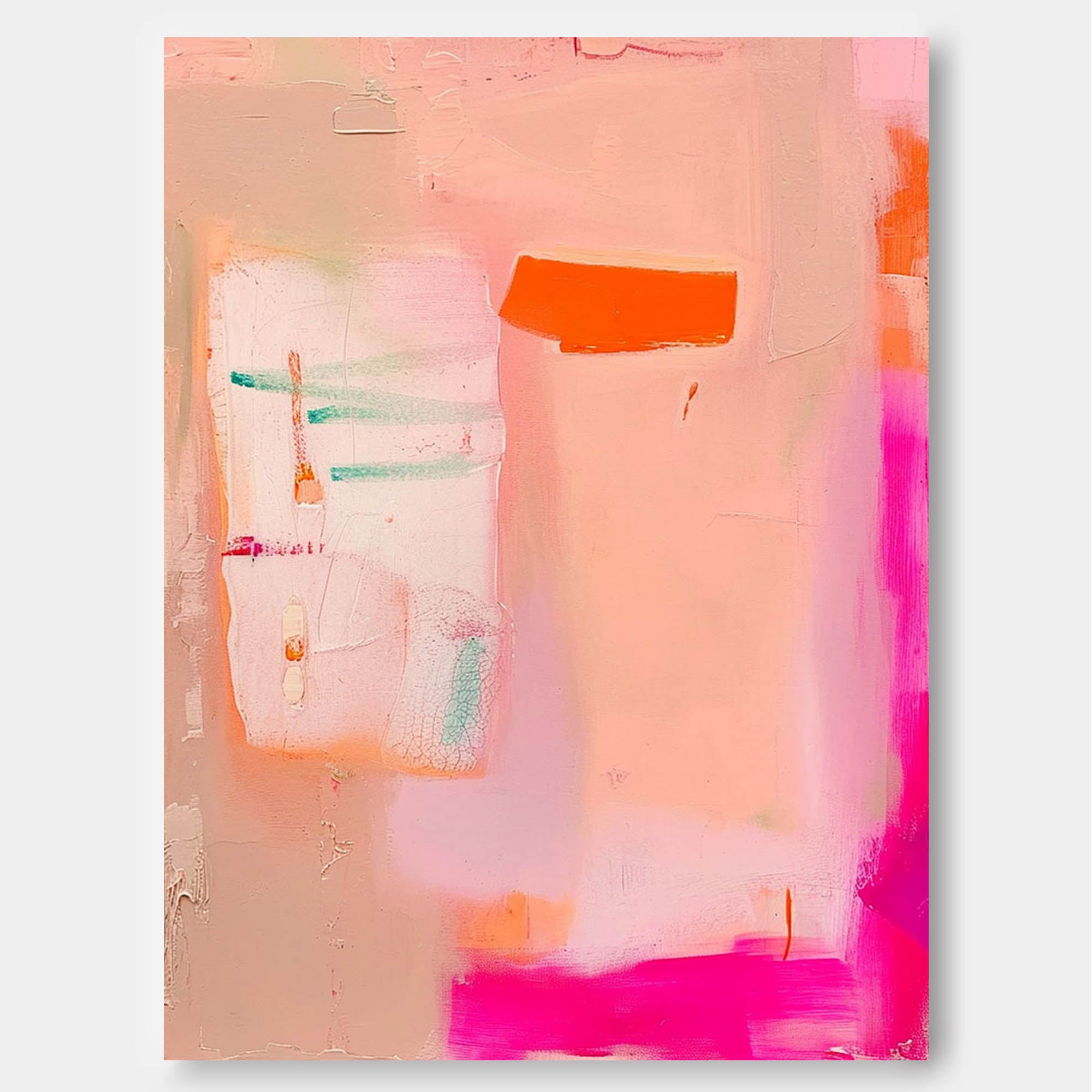 Famous Abstract Artwork Original Oil Painting On Canvas Modern Vibrant Pink Quality Large Art Home Decor