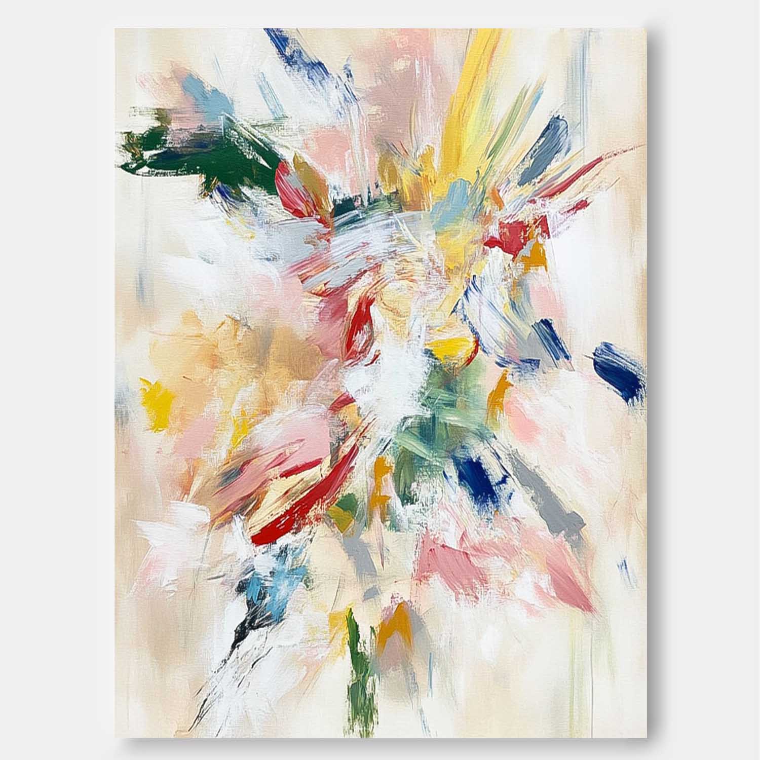 Original Acrylic Painting Wall Art Abstract Fireworks Oil Painting on Canvas Modern Minimalist Wall Art