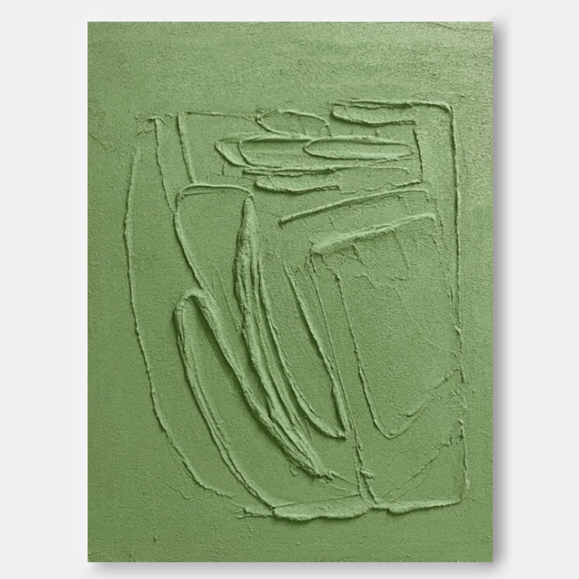 Green Texture Minimalist Oil Painting On Canvas Large Abstract acrylic painting Original Wall Art Home Decor