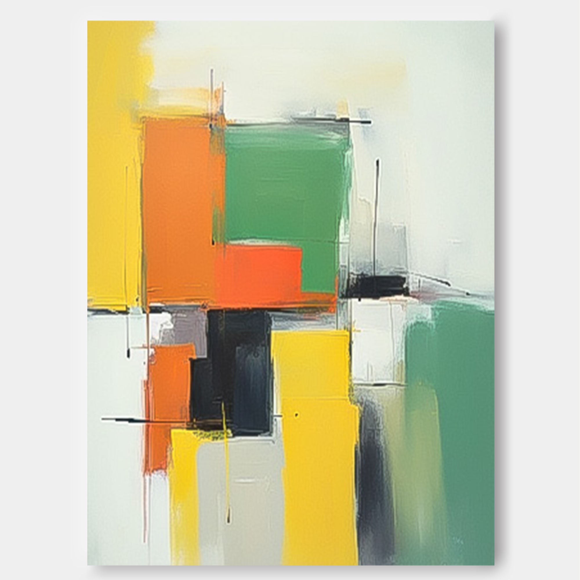 Cheap Geometry Abstract Wall Art Large Contemporary Acrylic Painting On Canvas Graet Quality artworks