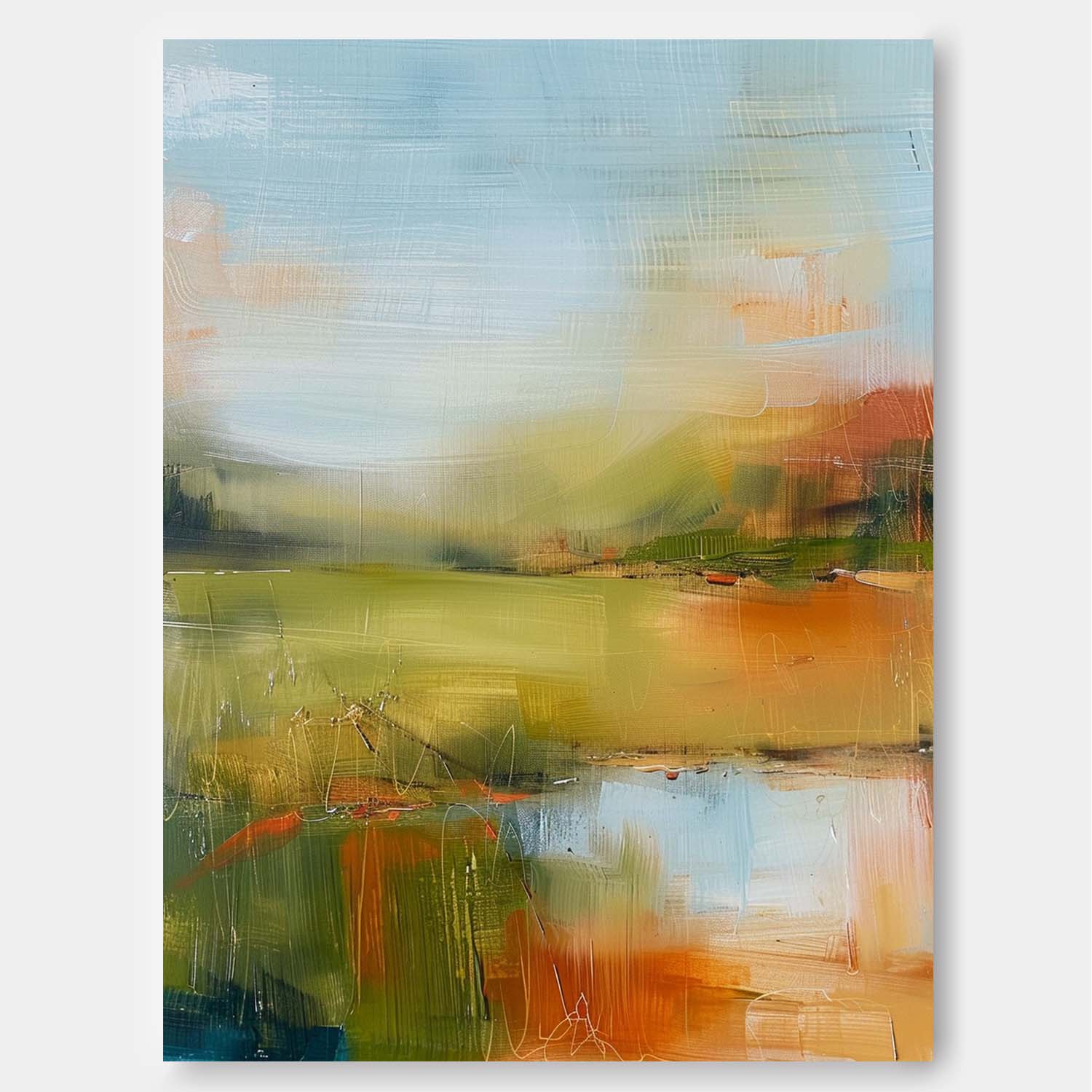 Modern Landscape Wall Art Large Abstract Painting On Canvas Original Scenery Painting For Living Room