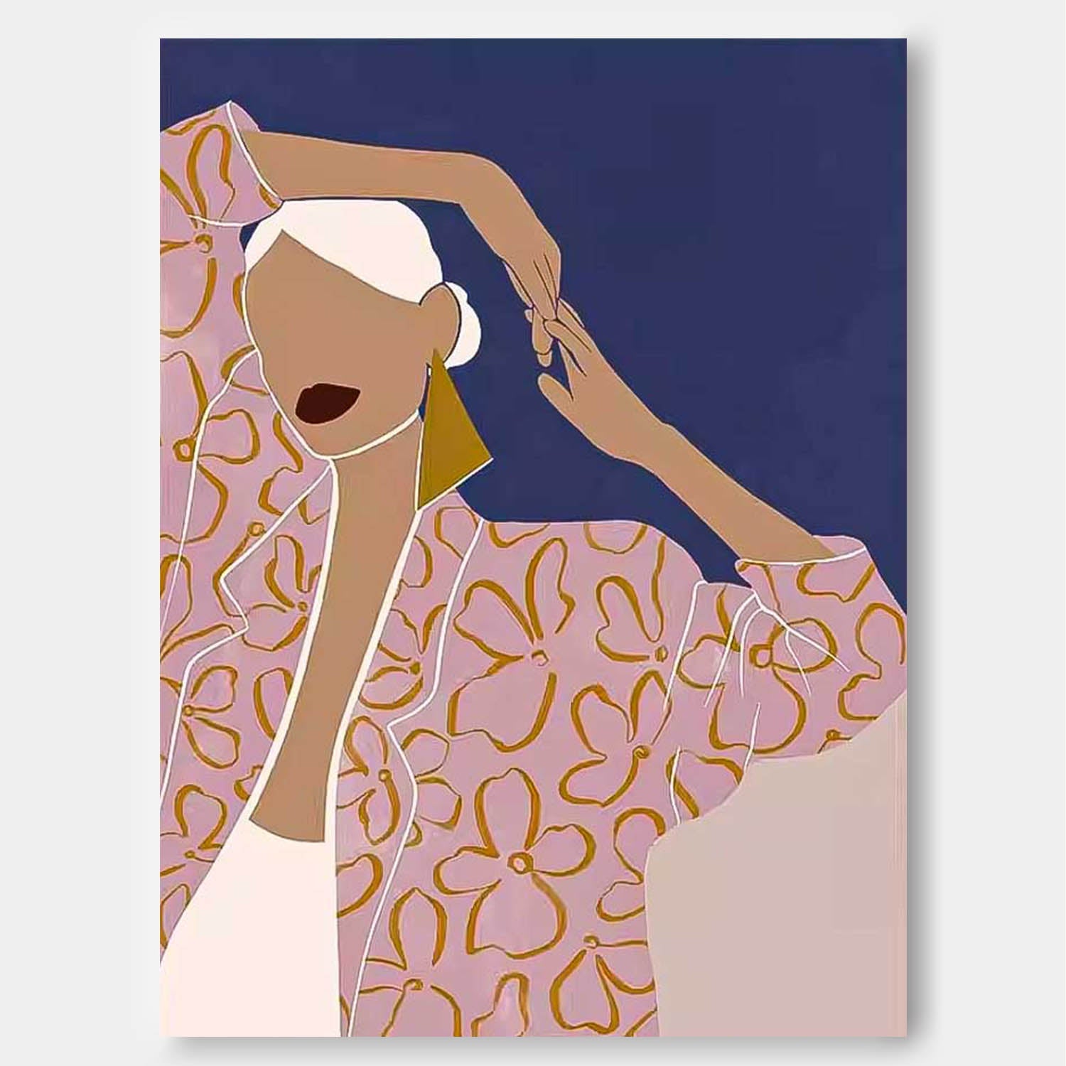 Abstract Character Image oil Painting On Canvas Original Wall Art Minimalist Modern Nordic Style