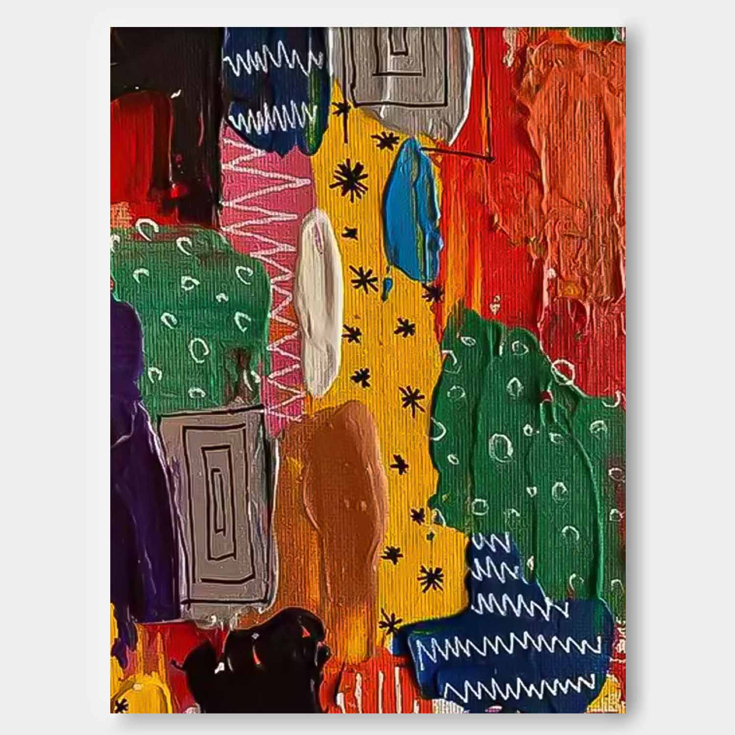 Large Graffiti Modern Acrylic Painting On Canvas Colorful Texture Abstract Oil Painting Original Artwork