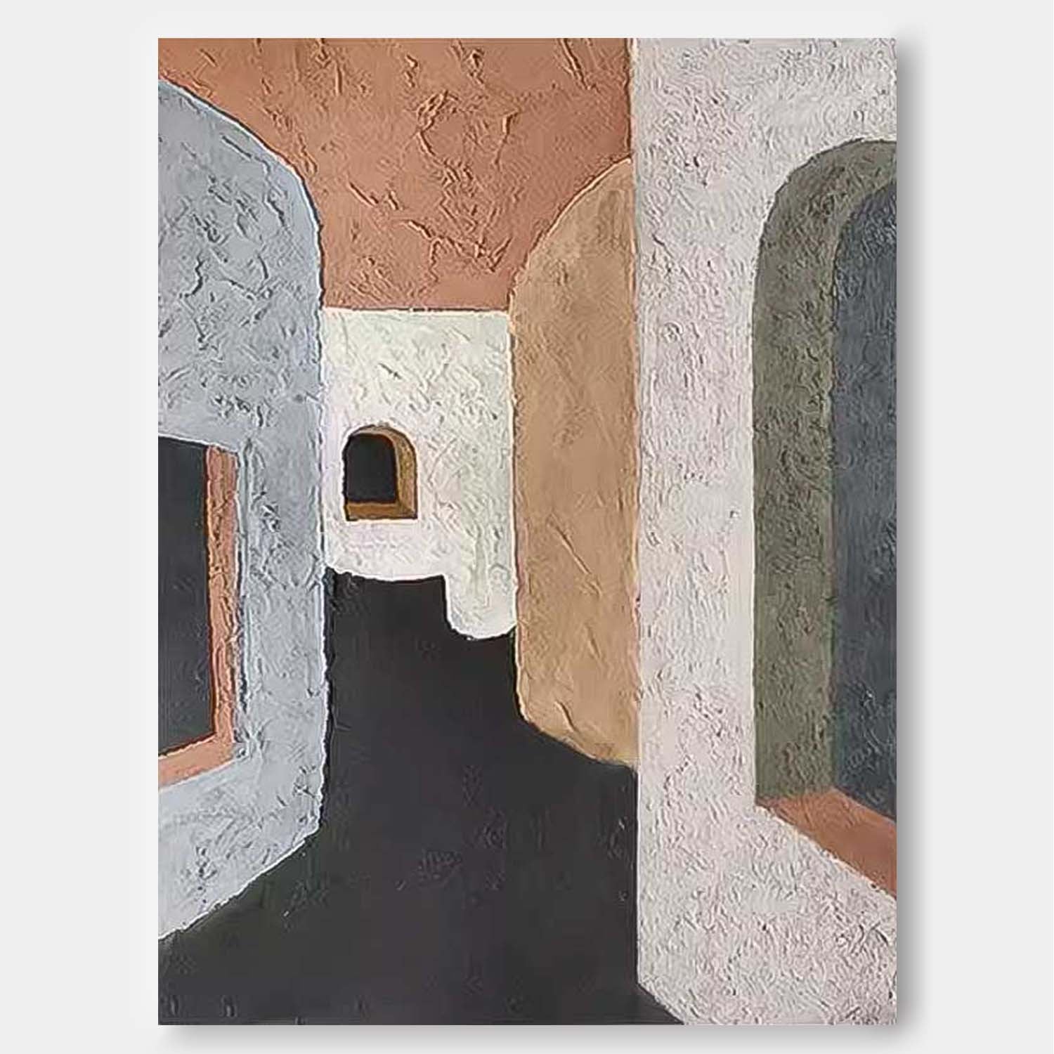 Abstract Alley Wall Art Large Contemporary Minimalist Acrylic Painting On Canvas Home Decoration