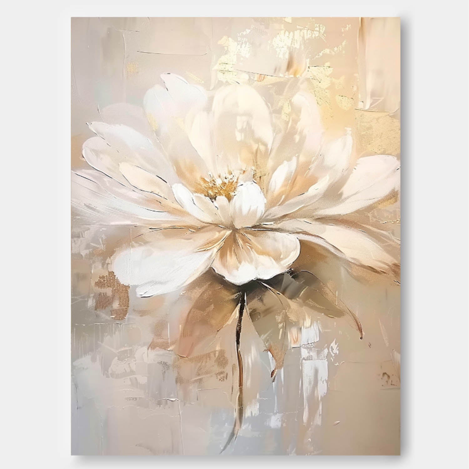 Original Abstract Painting Bright Color Flowers Acrylic Painting Canvas Large Textured Floral Art Framed