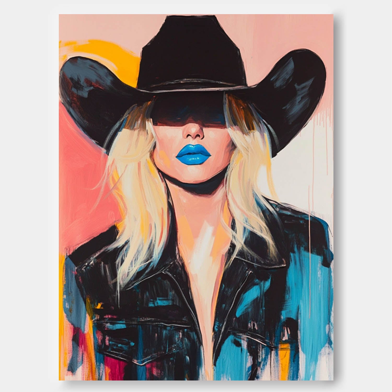 Beautiful Woman Wall Art painting Fashion Lady Abstract Painting Large Portrait Artwork Home Decor