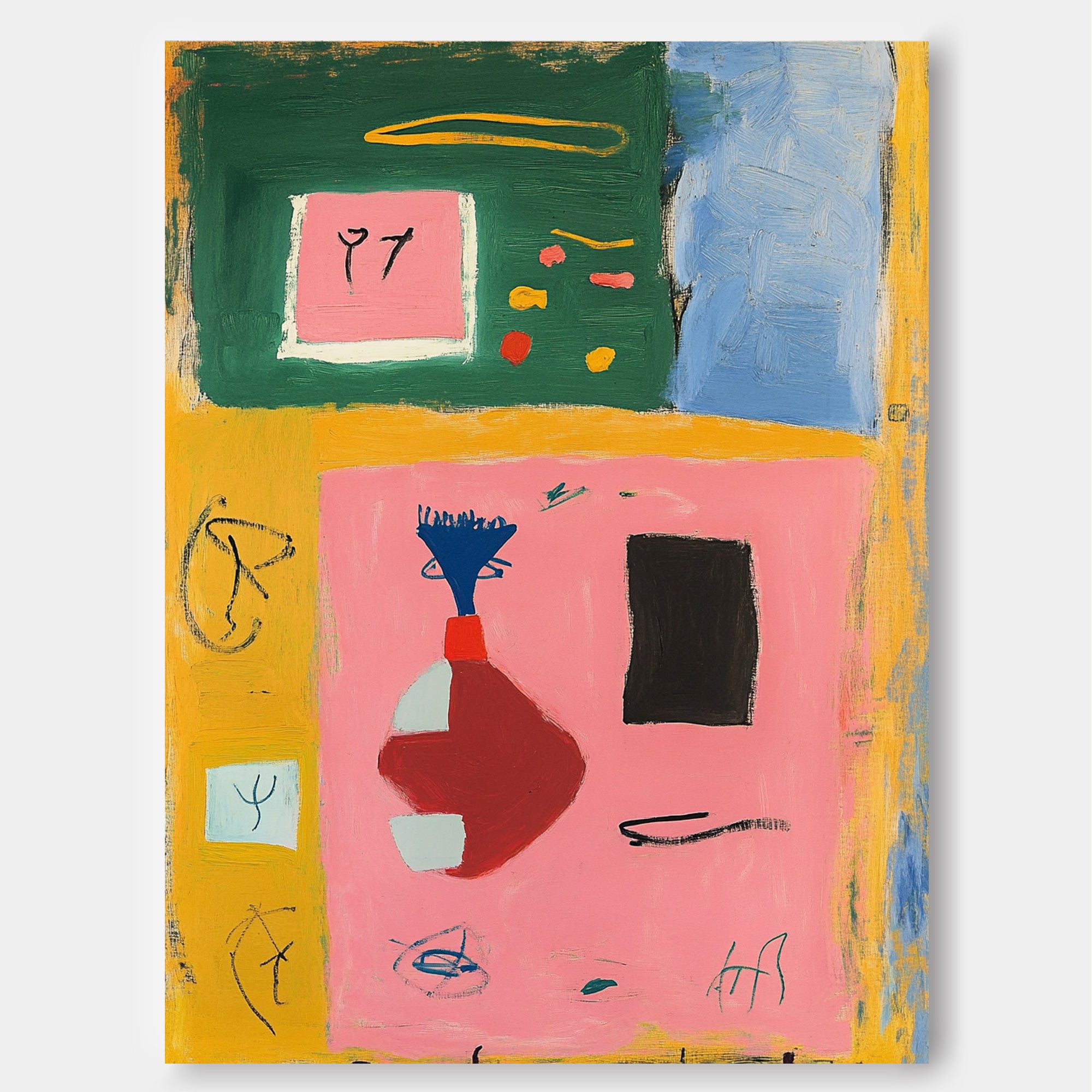 Original Graffiti Symbol Eements Color Painting Texture Acrylic painting Abstract Large Wall Art Fashion Art