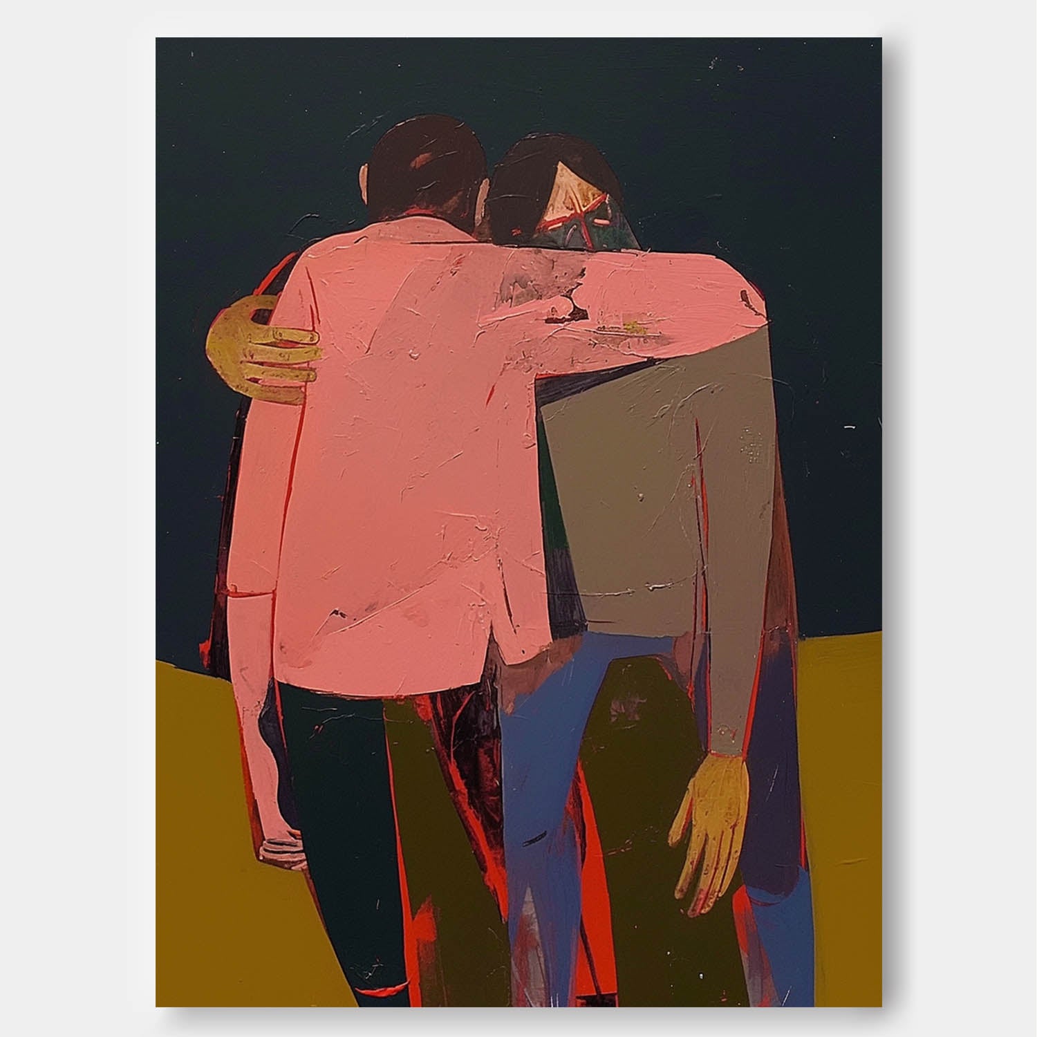 Original Funny Niche Body Wall Art Warm Color Abstract Artwork Large Figure Painting For Living Room