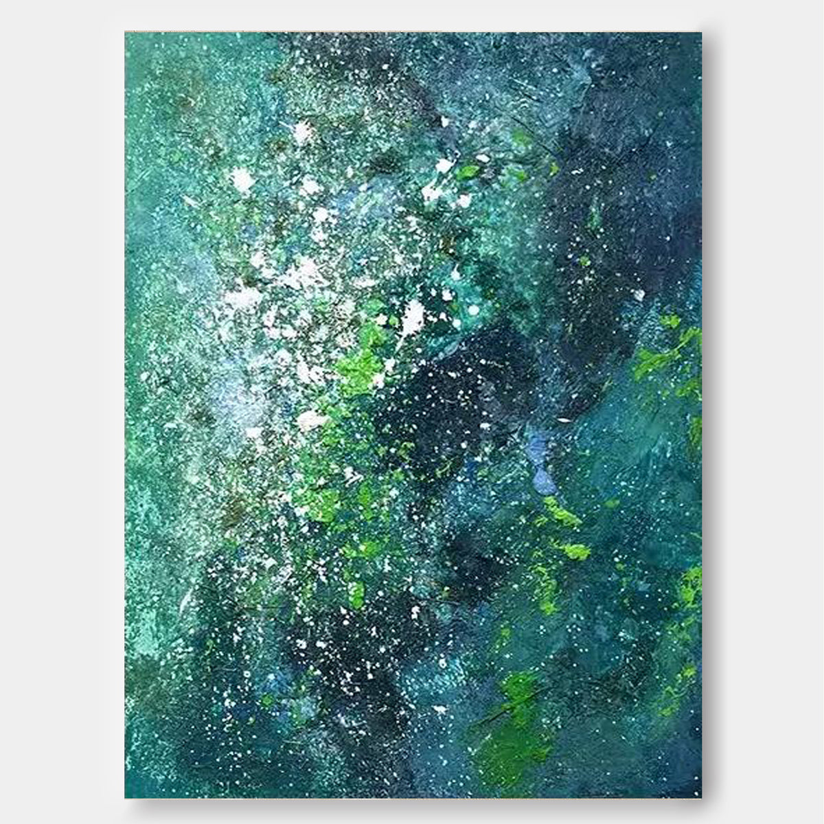 Bright Green Abstract Oil Painting On Canvas Modern Texture Wall Art ...