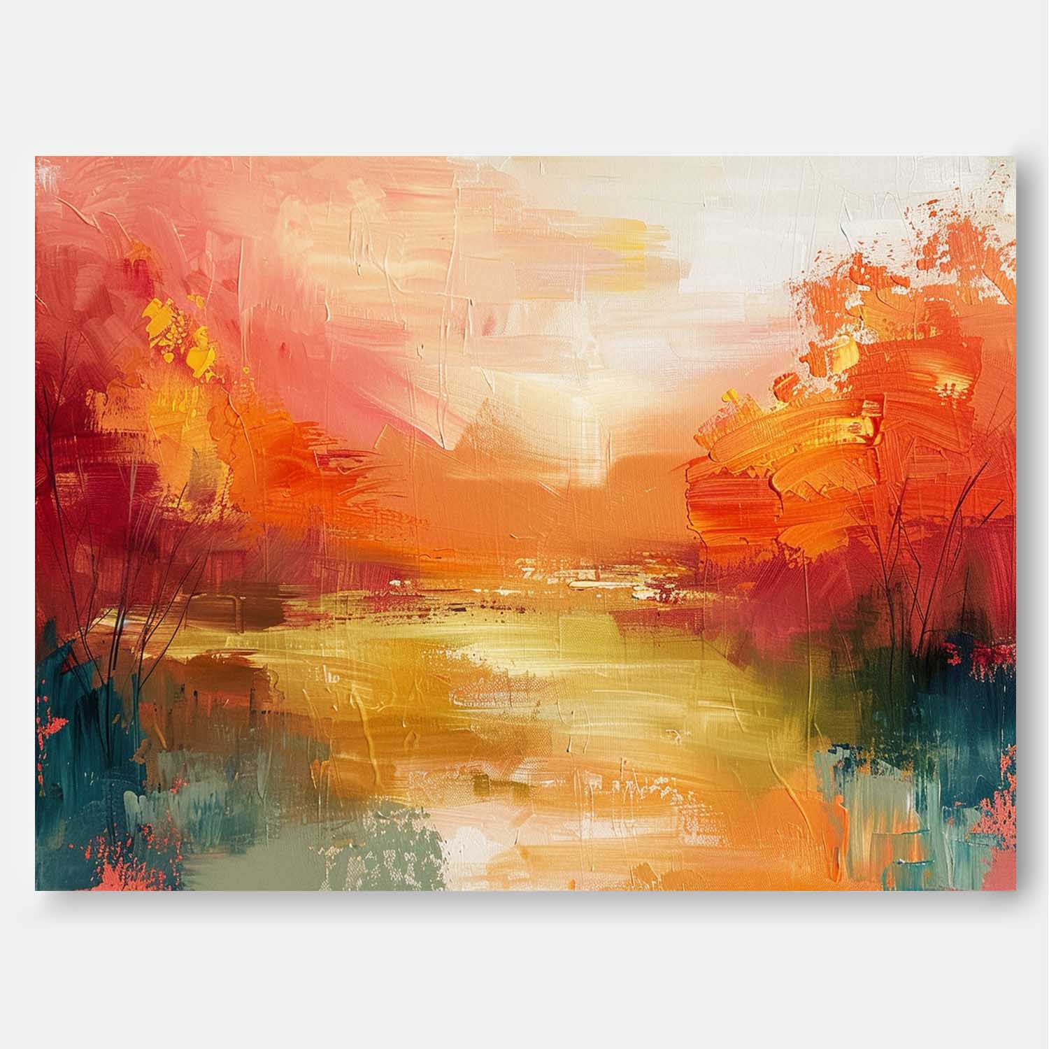 Texture High Quality Wall Art Original Scenery Painting Abstract Landscape Oil Painting On Canvas Framed