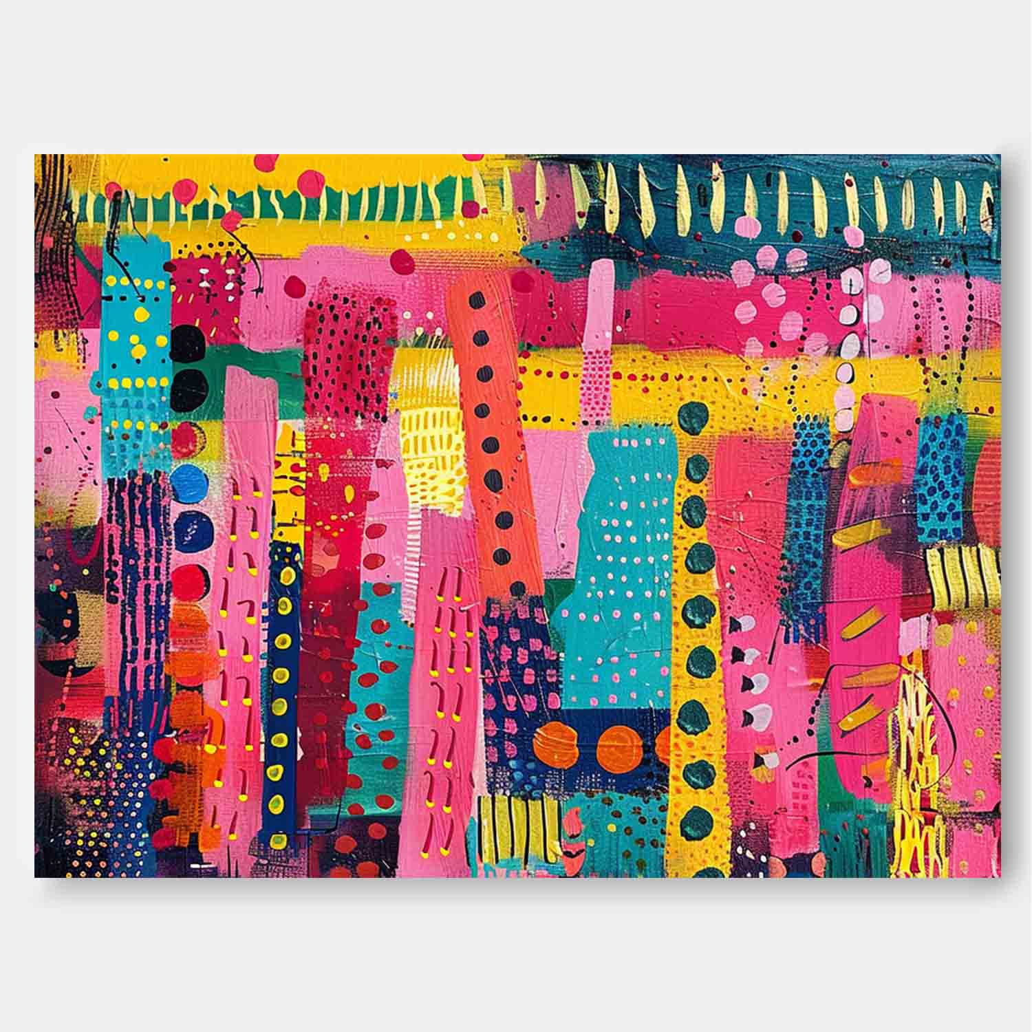 Modern Bright Colorful Artwork Abstract Graffiti Oil Painting Texture Acrylic painting For Living Room