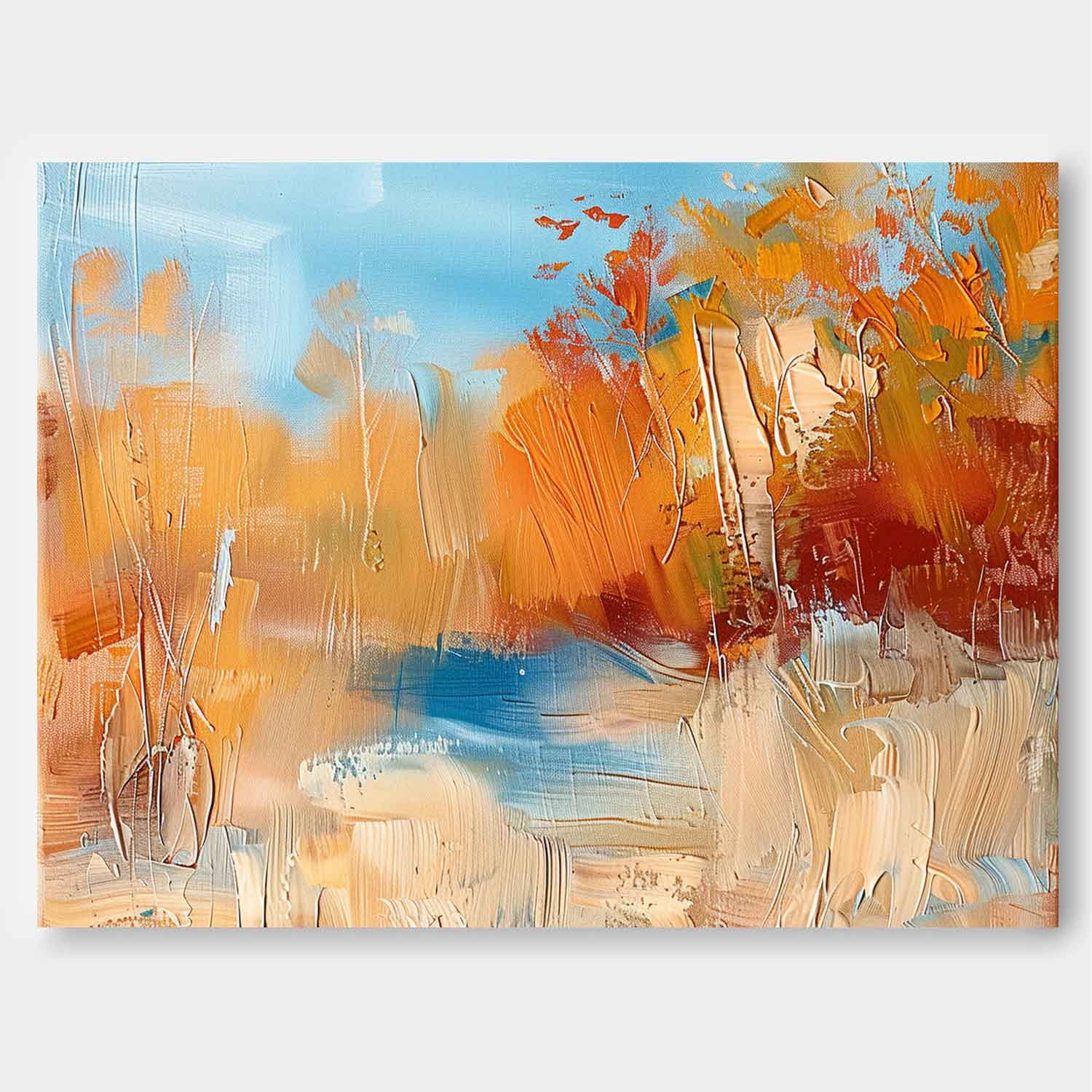 Color Abstract Landscape Oil Painting On Canvas Framed Texture High Quality Wall Art Original Scenery Artwork