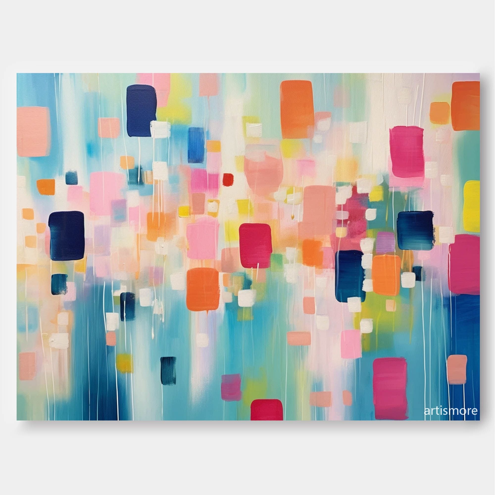 Original Abstract Oil Painting On Canvas Vibrant Colorful Large Wall Art Modern Oil Painting Living Room Decoration