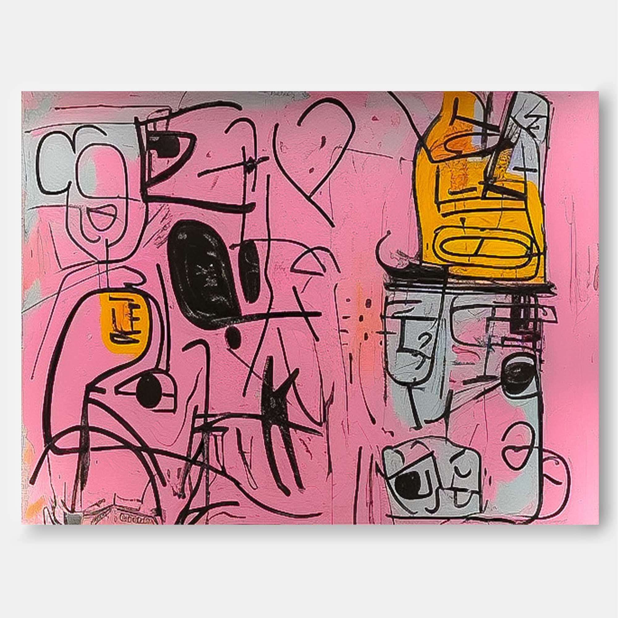 Original Graffiti Wall Art Vibrant Pink Buy Abstract Paintings Online Large interesting Abstract Oil Painting For Living Room